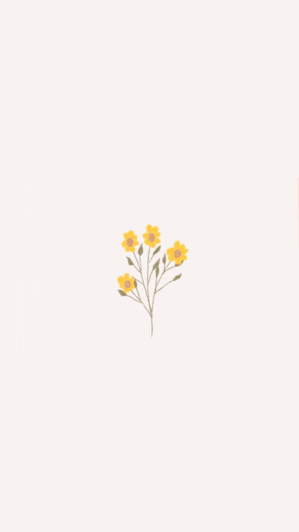 1024x1820 Pastel Minimalist Floral Wallpaper .