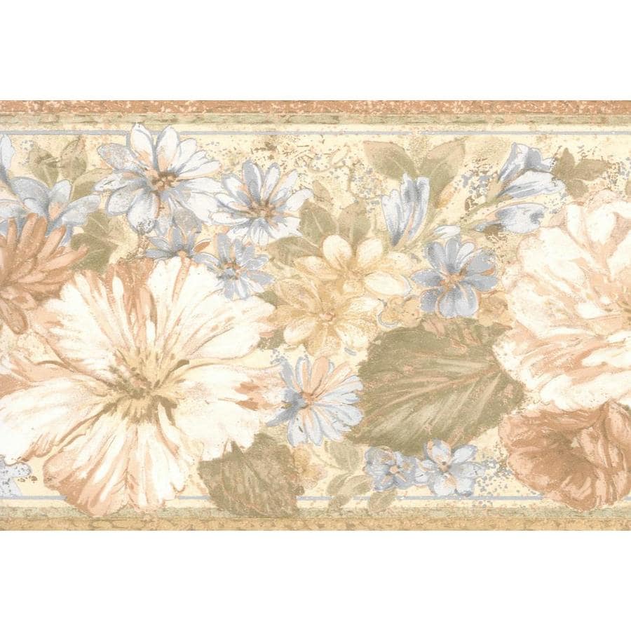 900x900 Dundee Deco 7 In Floral Beige, Lavender, Brown Vintage Flowers Prepasted Wallpaper Border In The Wallpaper Borders Department At