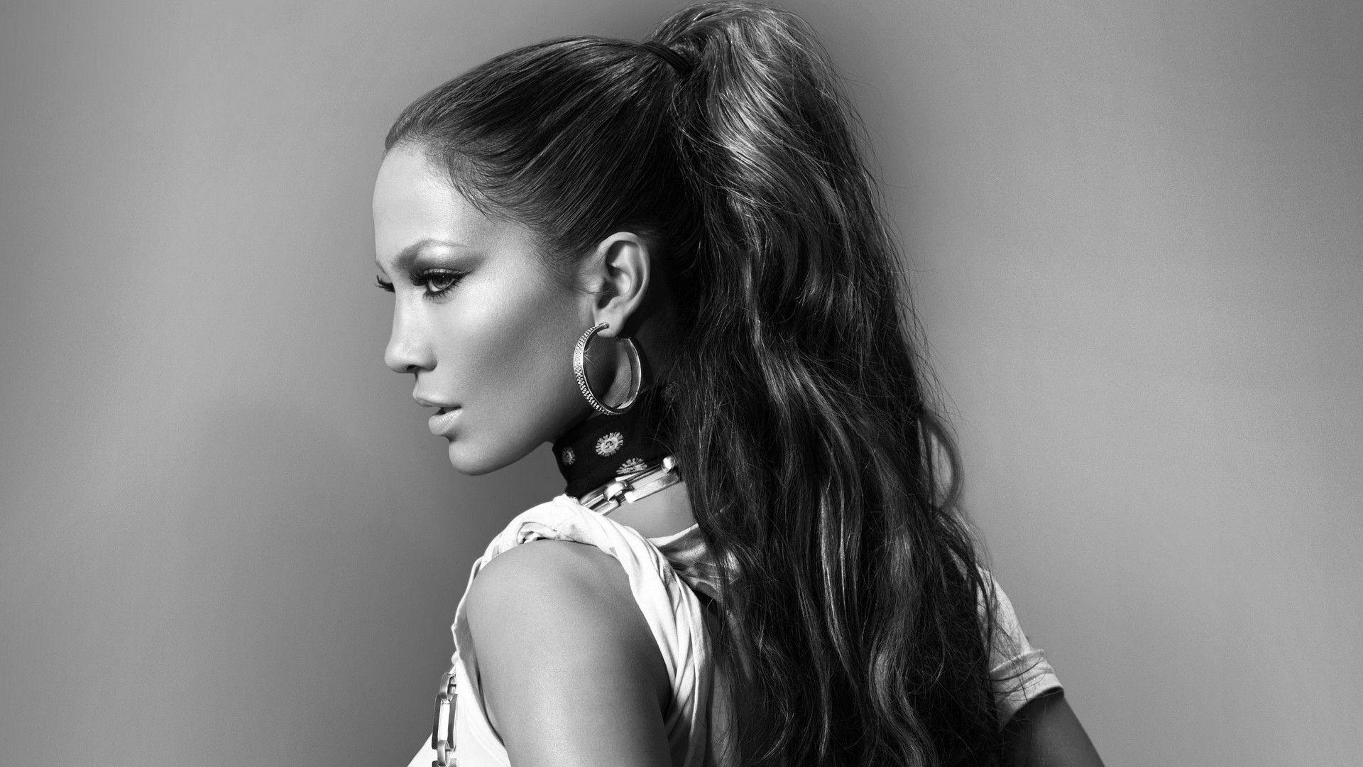 1920x1080 Wallpaper Jennifer lopez, Actress, Celebrity, Black white HD