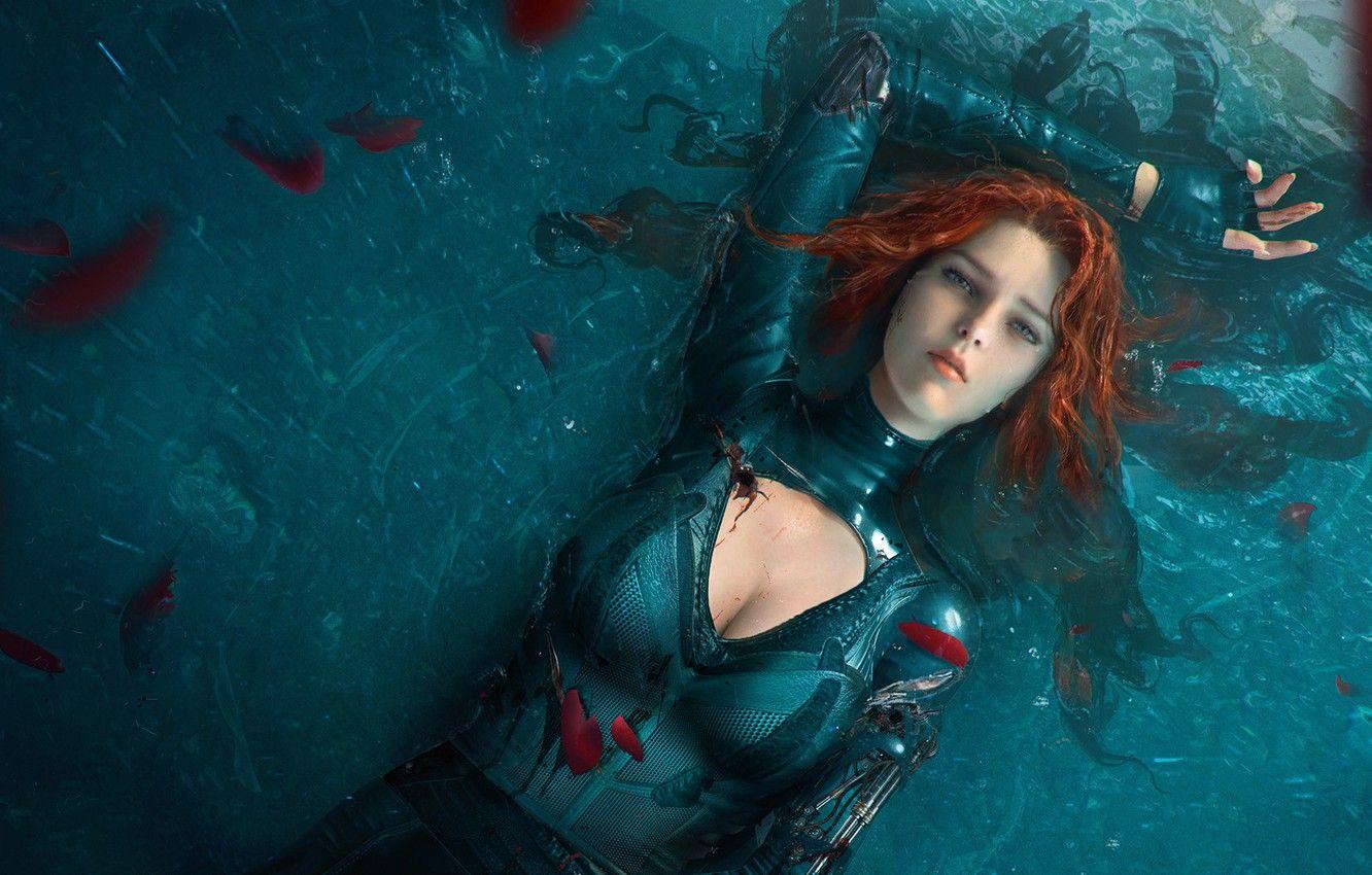1332x850 cyborg, futuristic, fantasy girl .