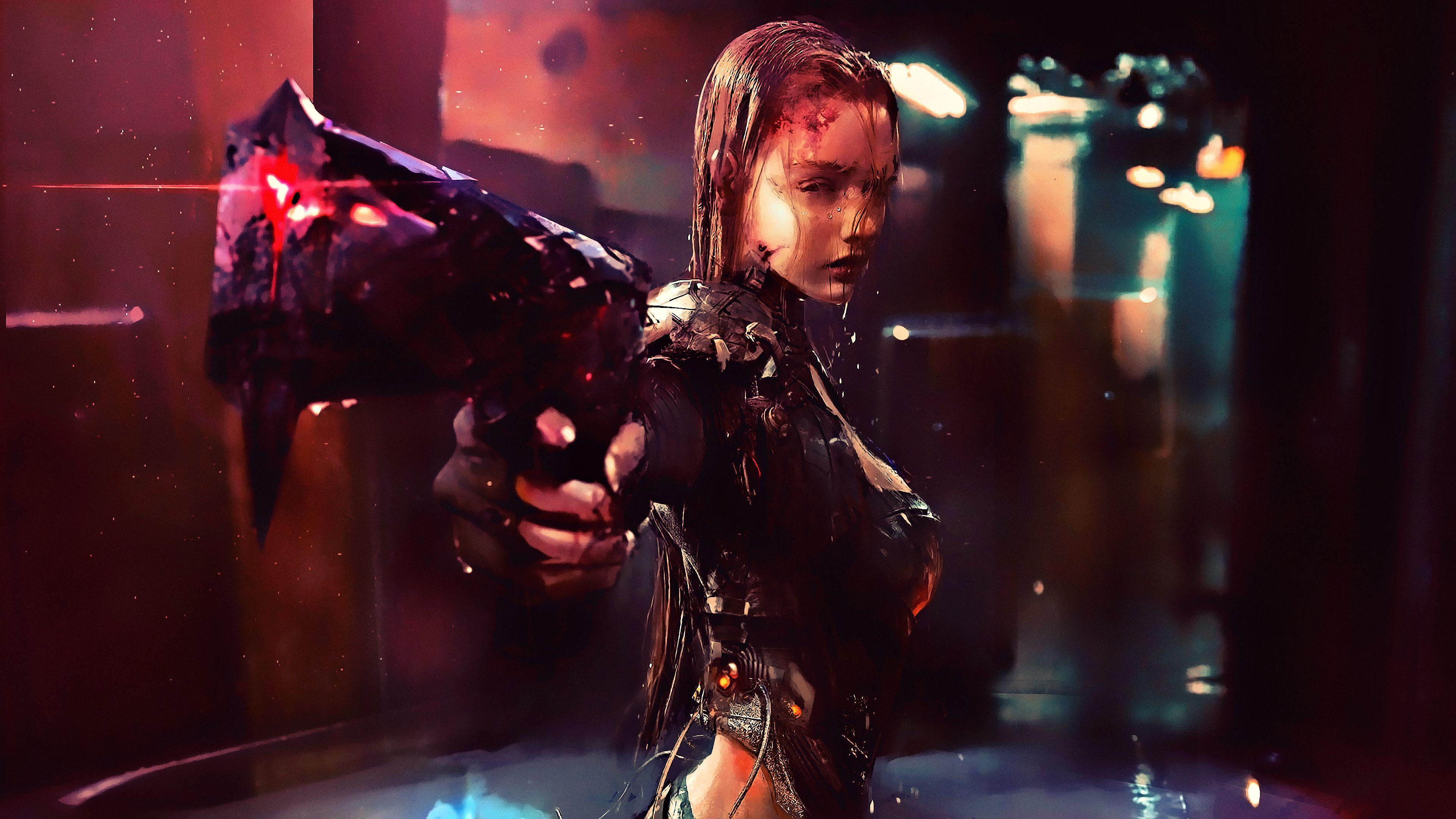 3840x2160 Warrior Girl Cyberpunk Futuristic .com