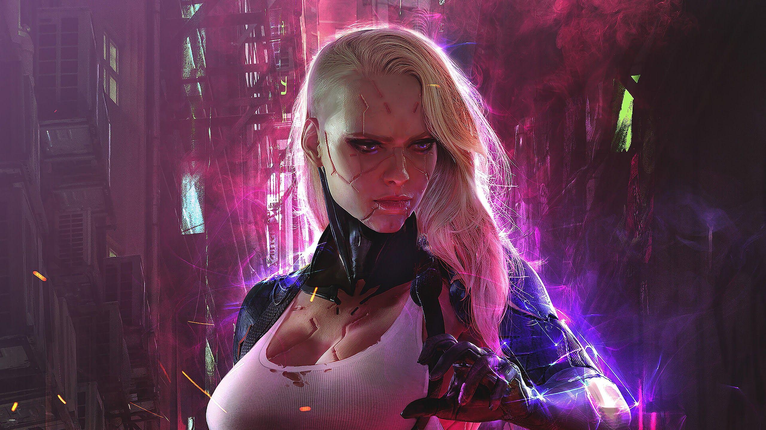 2560x1440 Cyberpunk, Girl, Sci Fi, 4k .