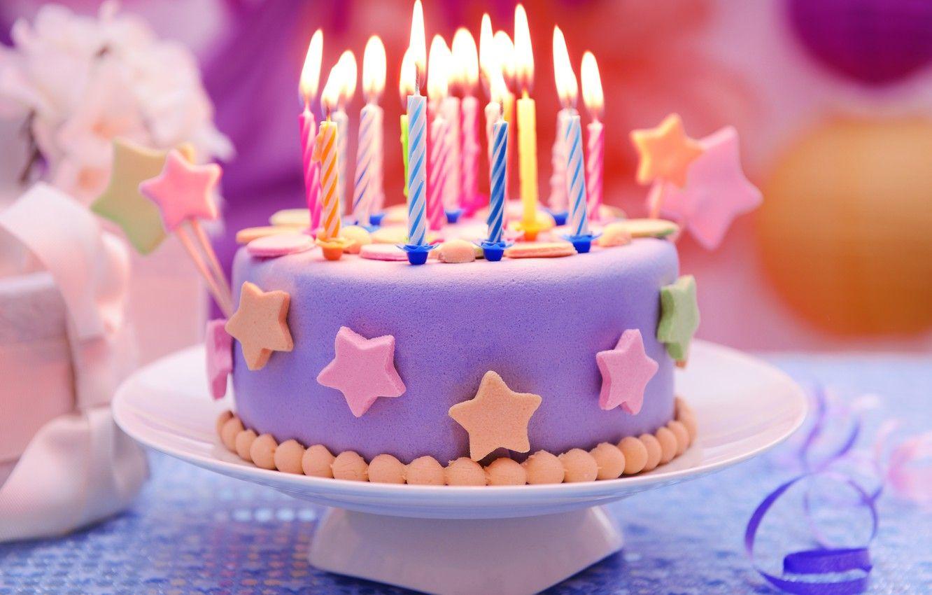 1332x850 Wallpaper birthday, candles, cake, cake .