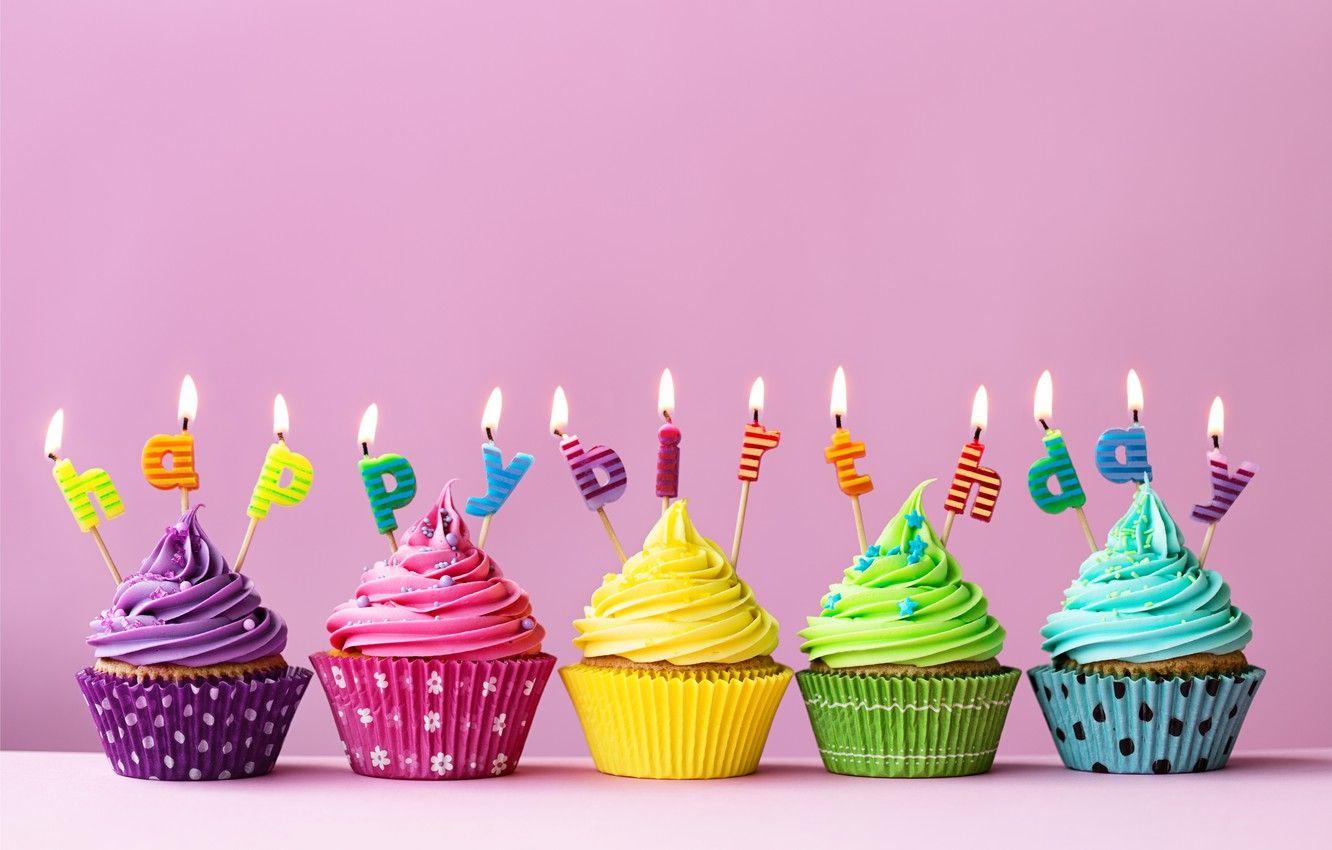 1332x850 Photo Wallpaper Candles, Colorful, Cake .