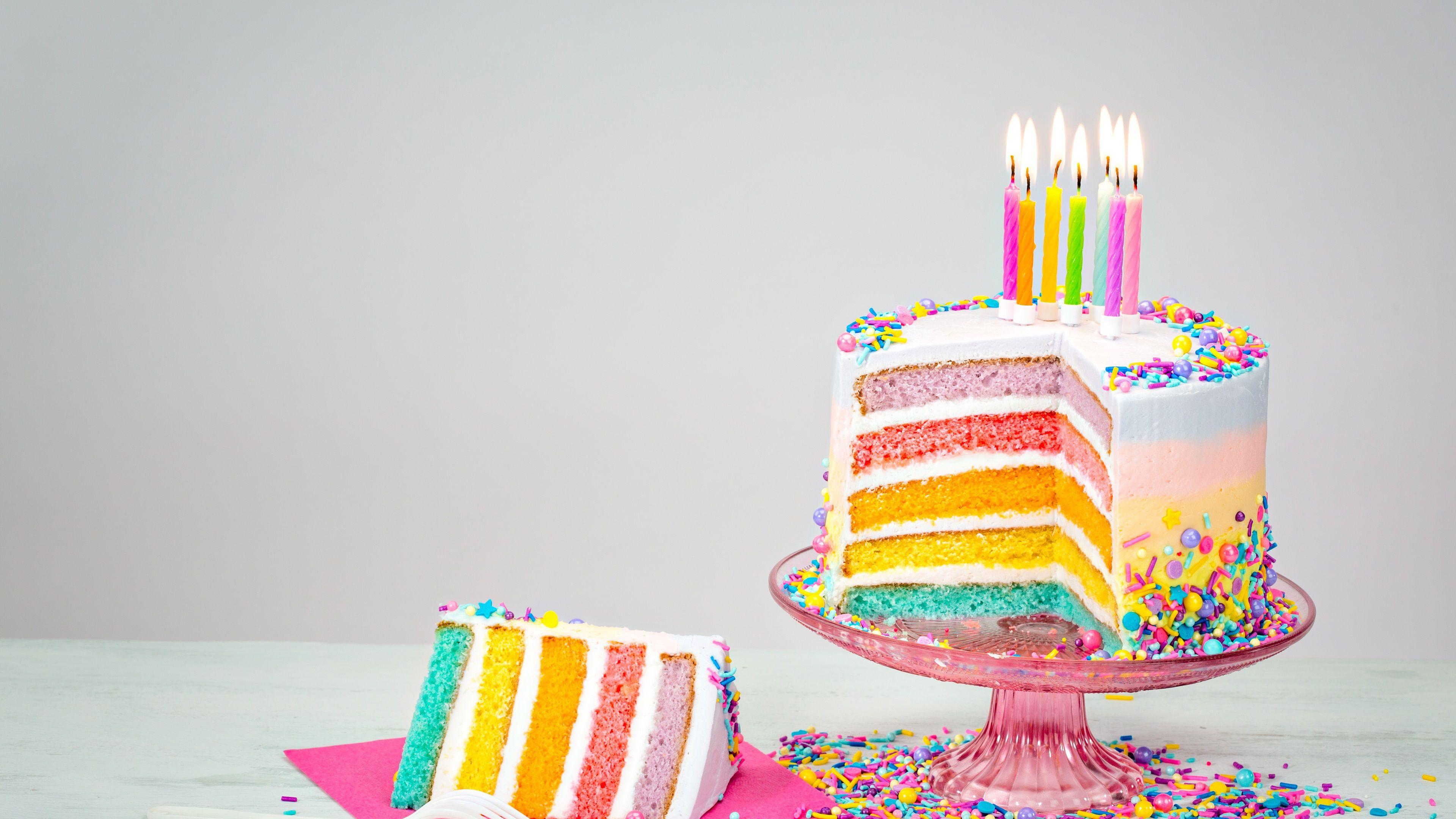 3840x2160 Wallpaper Rainbow Colors Birthday Cake .