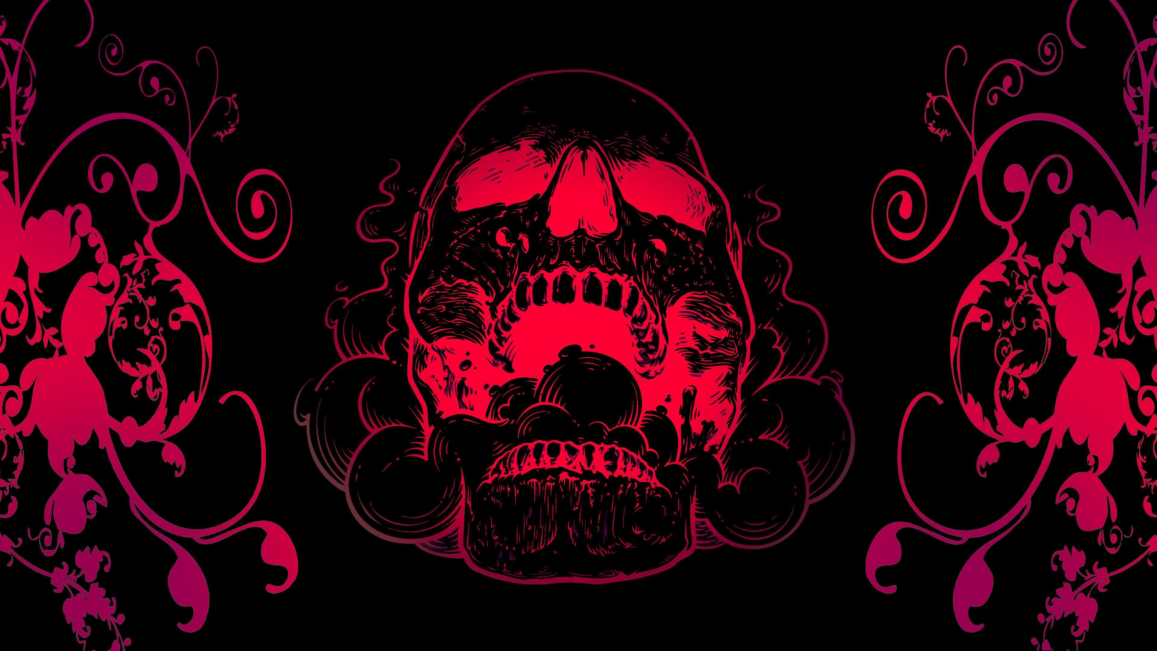 3840x2160 Skull wallpaper, Pink skull wallpaper .com