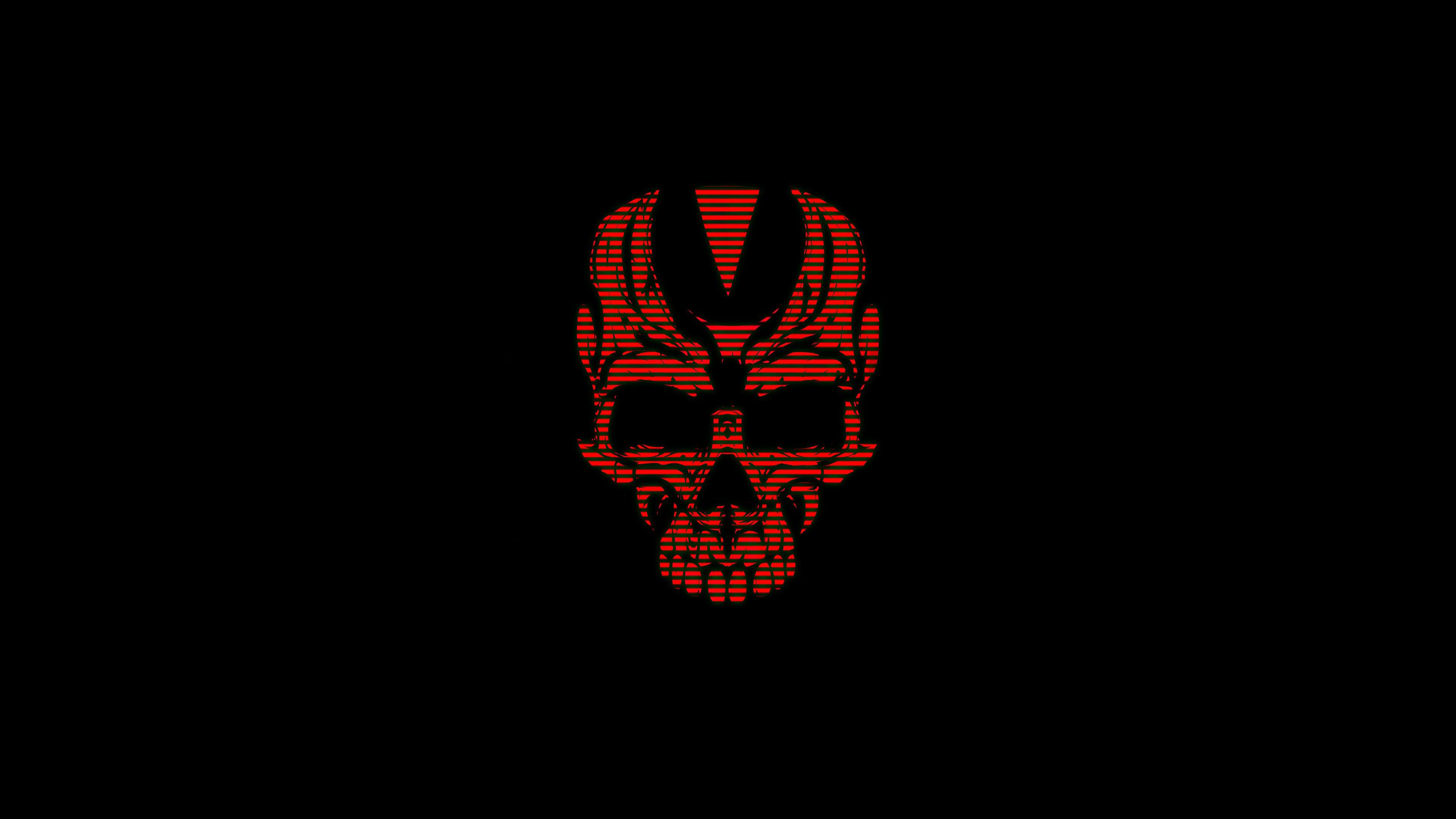 3840x2160 Red Skull Black 4k, HD Artist, 4k Wallpaper, Image, Background, Photo and Picture