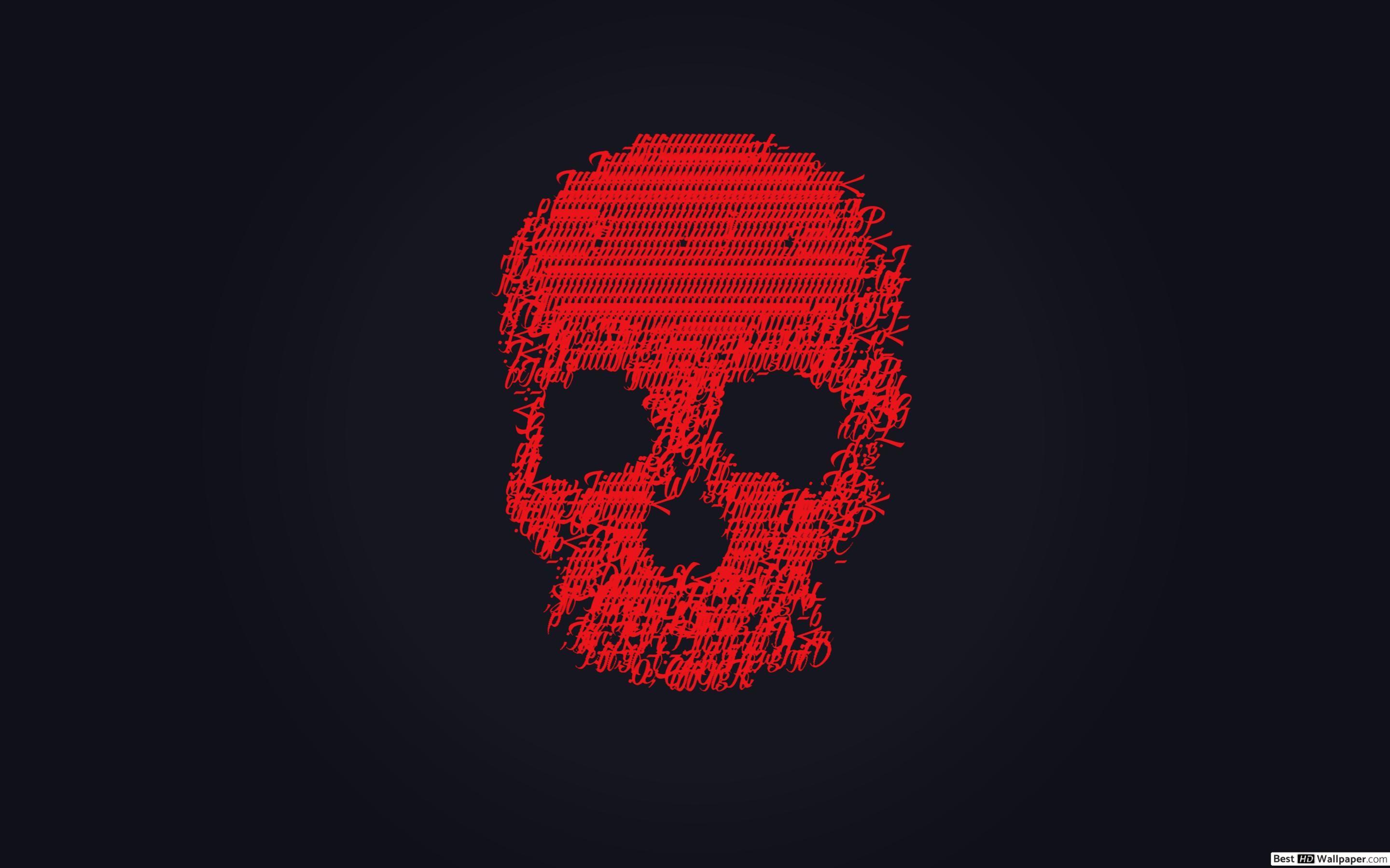 2880x1800 Red skull HD wallpaper