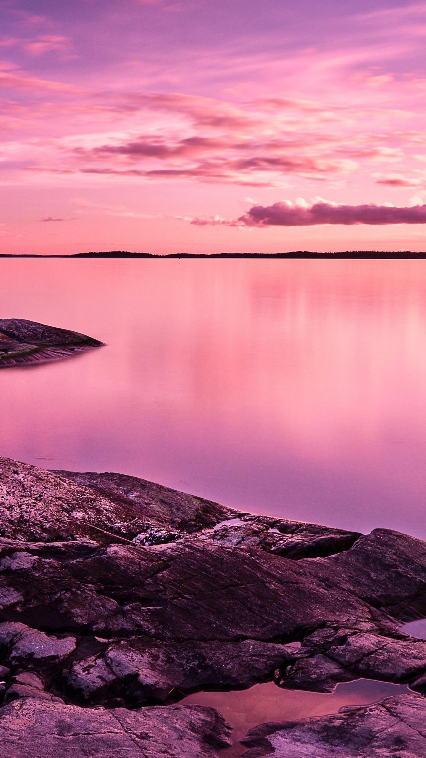 1440x2560 Sunset 4K Wallpaper, Scenery, Lake .