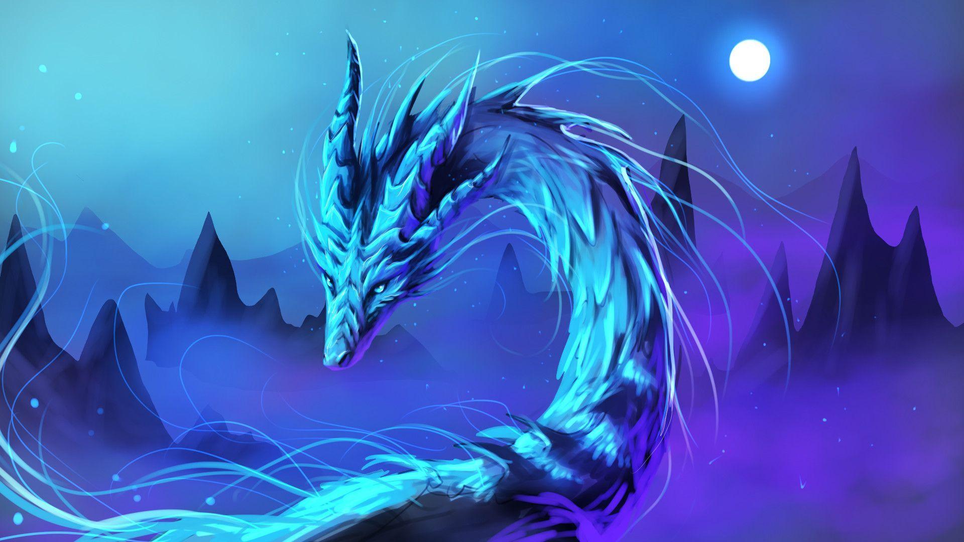 1920x1080 Cute Dragon Blue Wallpaper Cool Dragon Background