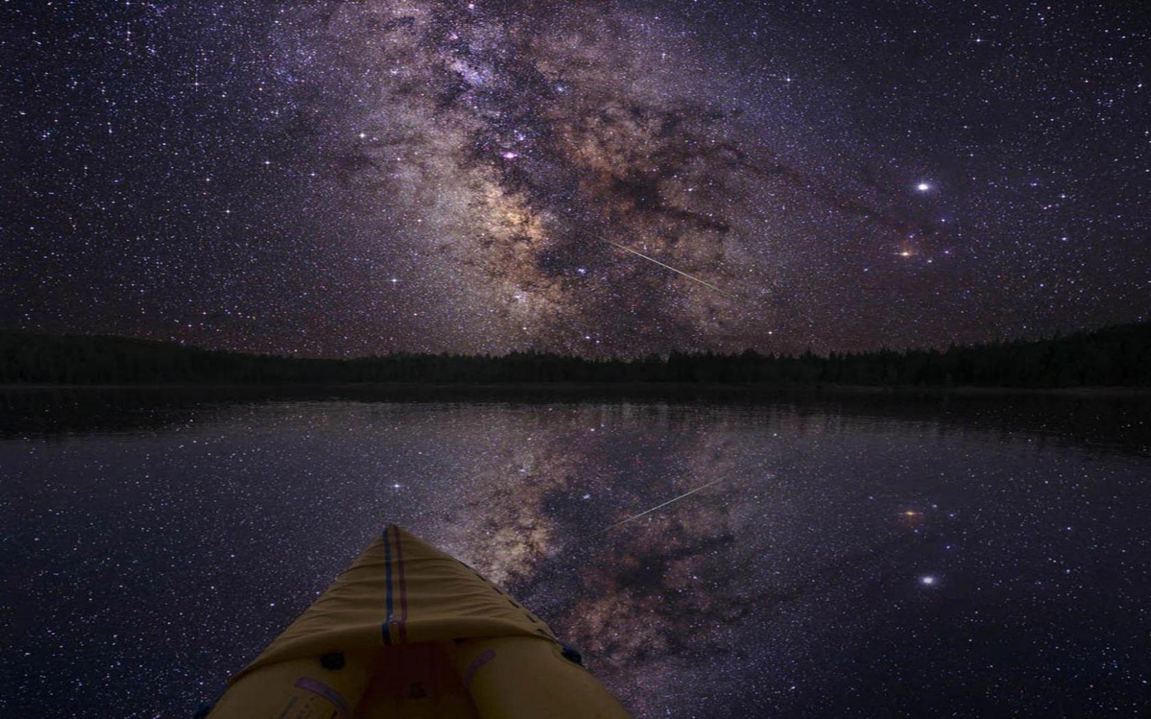 1680x1050 Free download Boats milky way lakes .