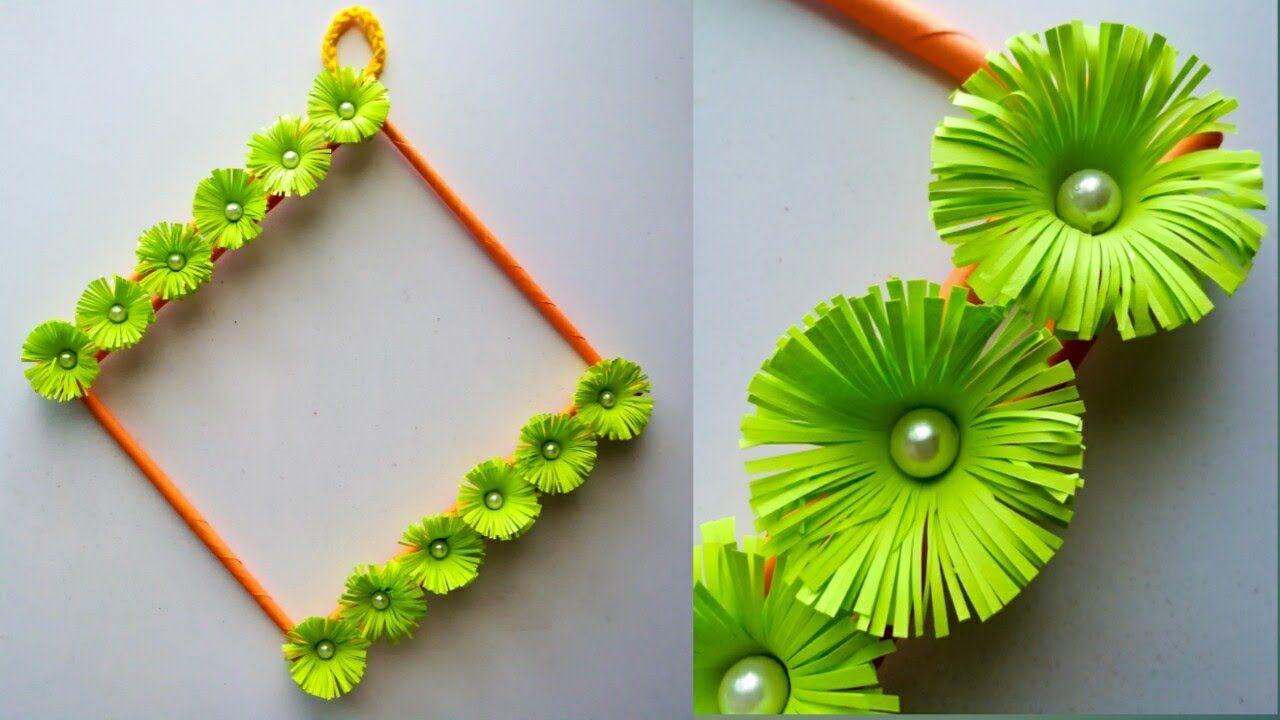 1280x720 Diy paper flower wall hanging .