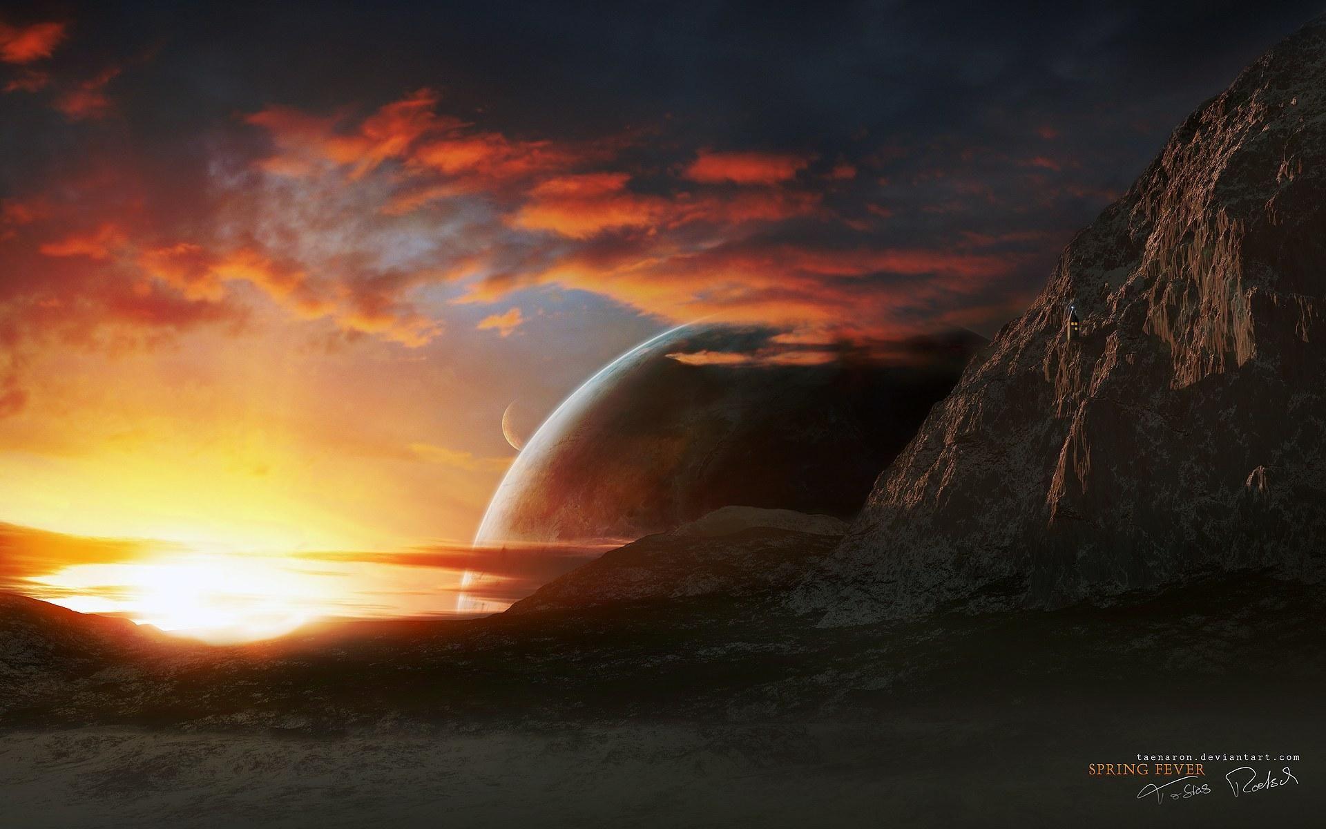 1920x1200 planets digital art wallpaper spring .kadalngesot.