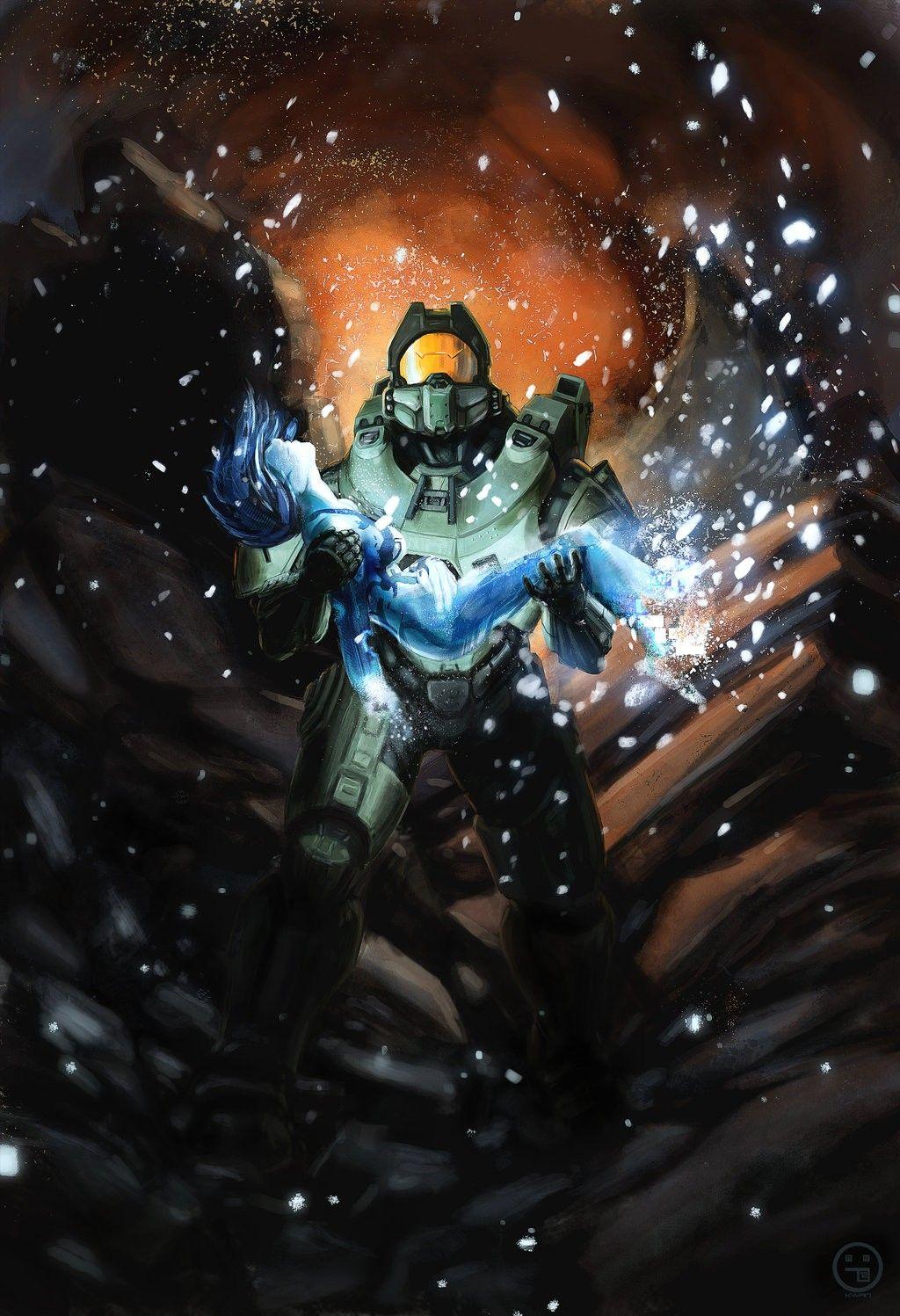 1024x1497 Cortana Y Master Chief Wallpaper .