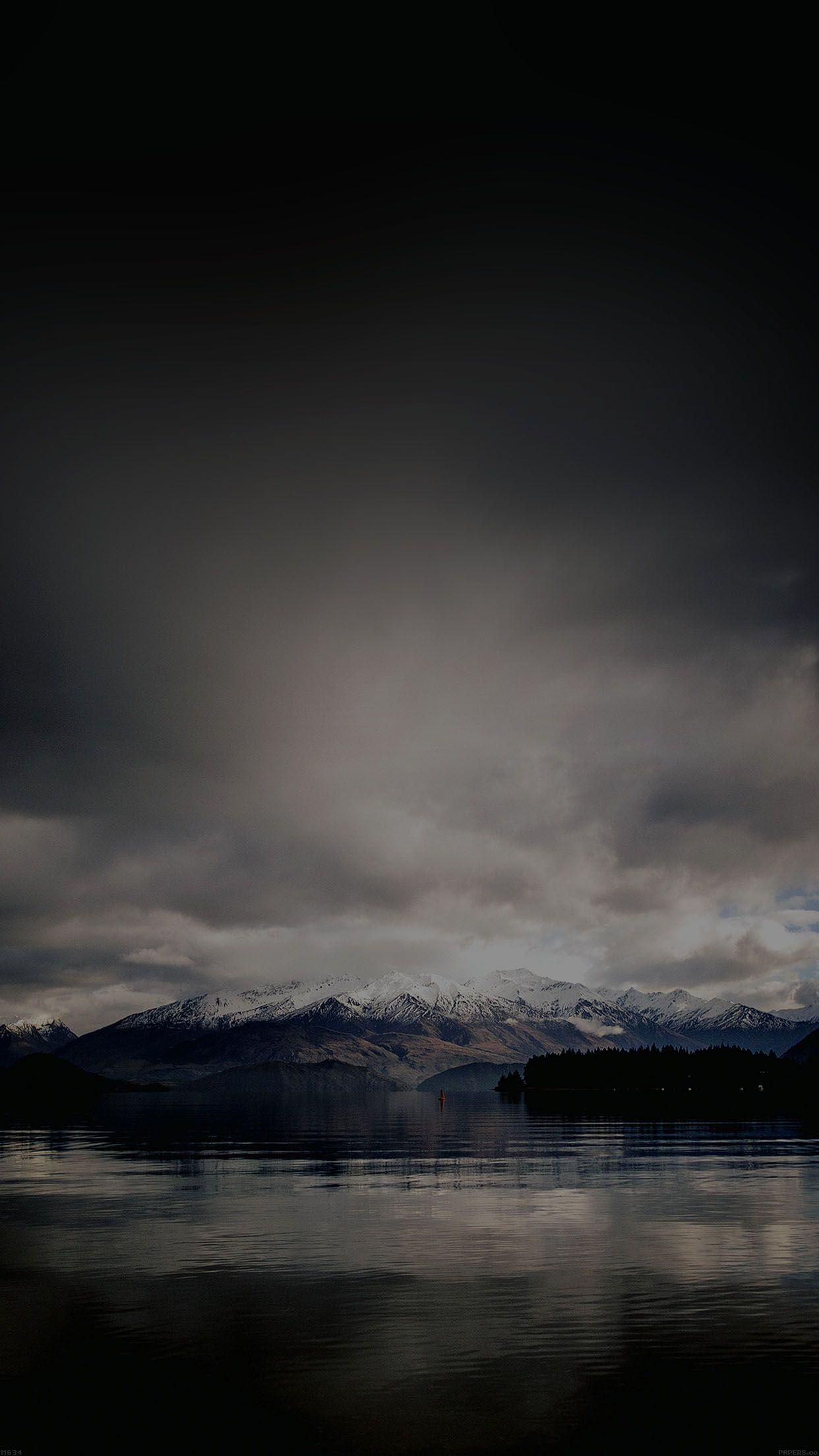 1242x2208 Lake Dark Mountain And Sky Nature .