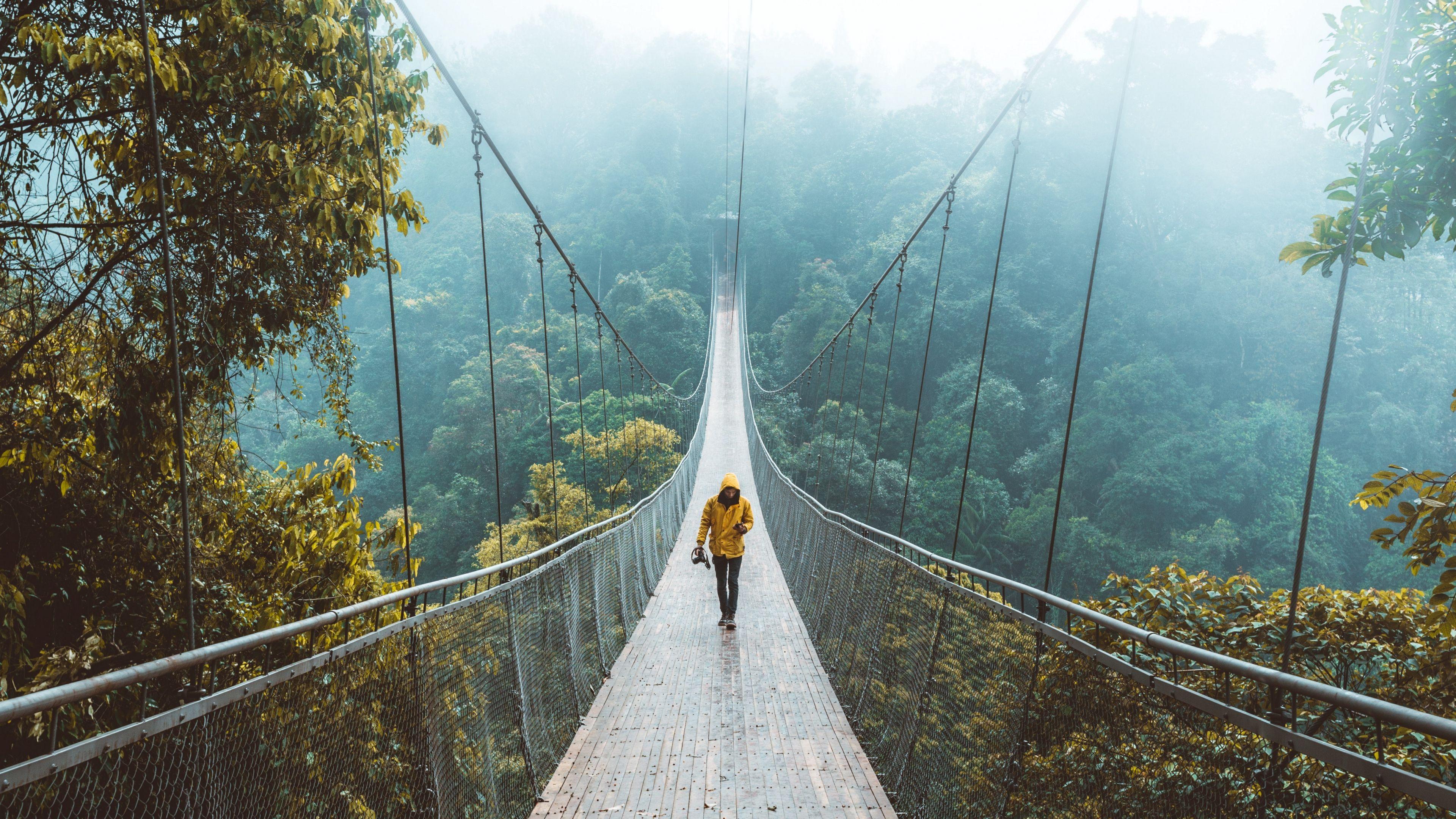 3840x2160 Wallpaper 4k bridge, suspension bridge .
