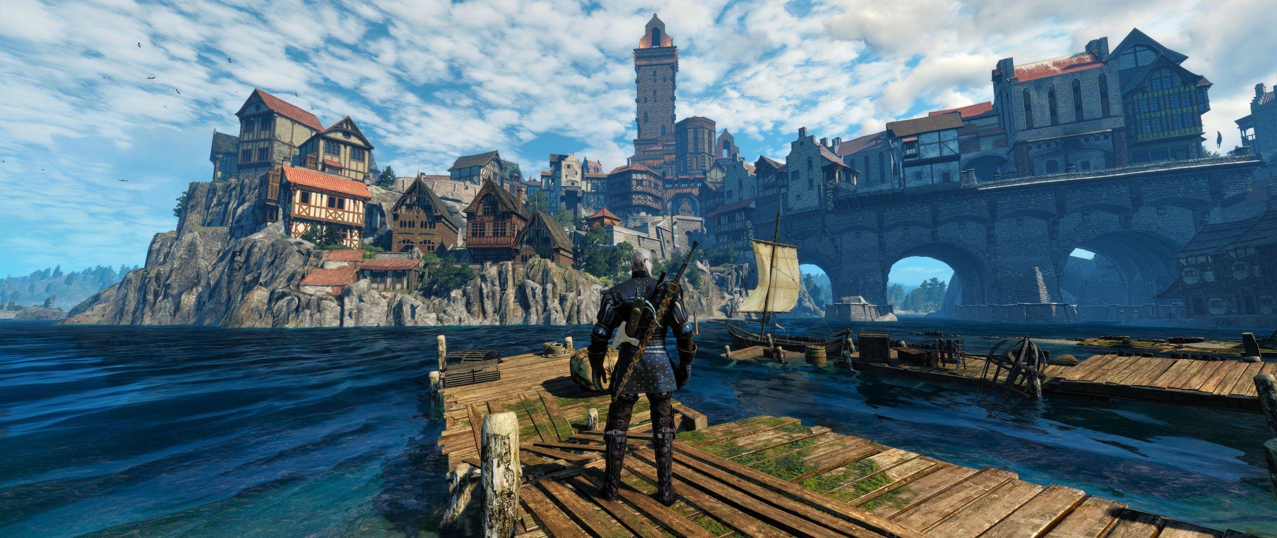 2560x1080 wild hunt, pier, dual wide .
