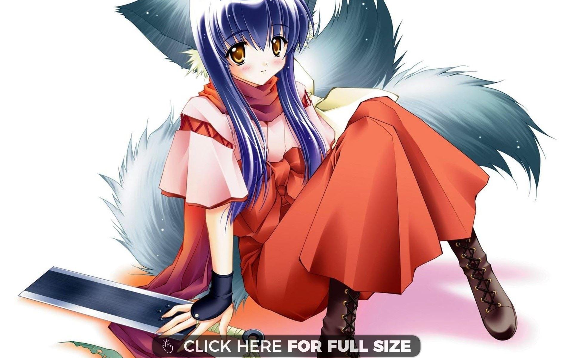 1920x1200 Anime Wallpaper Wolf Girl