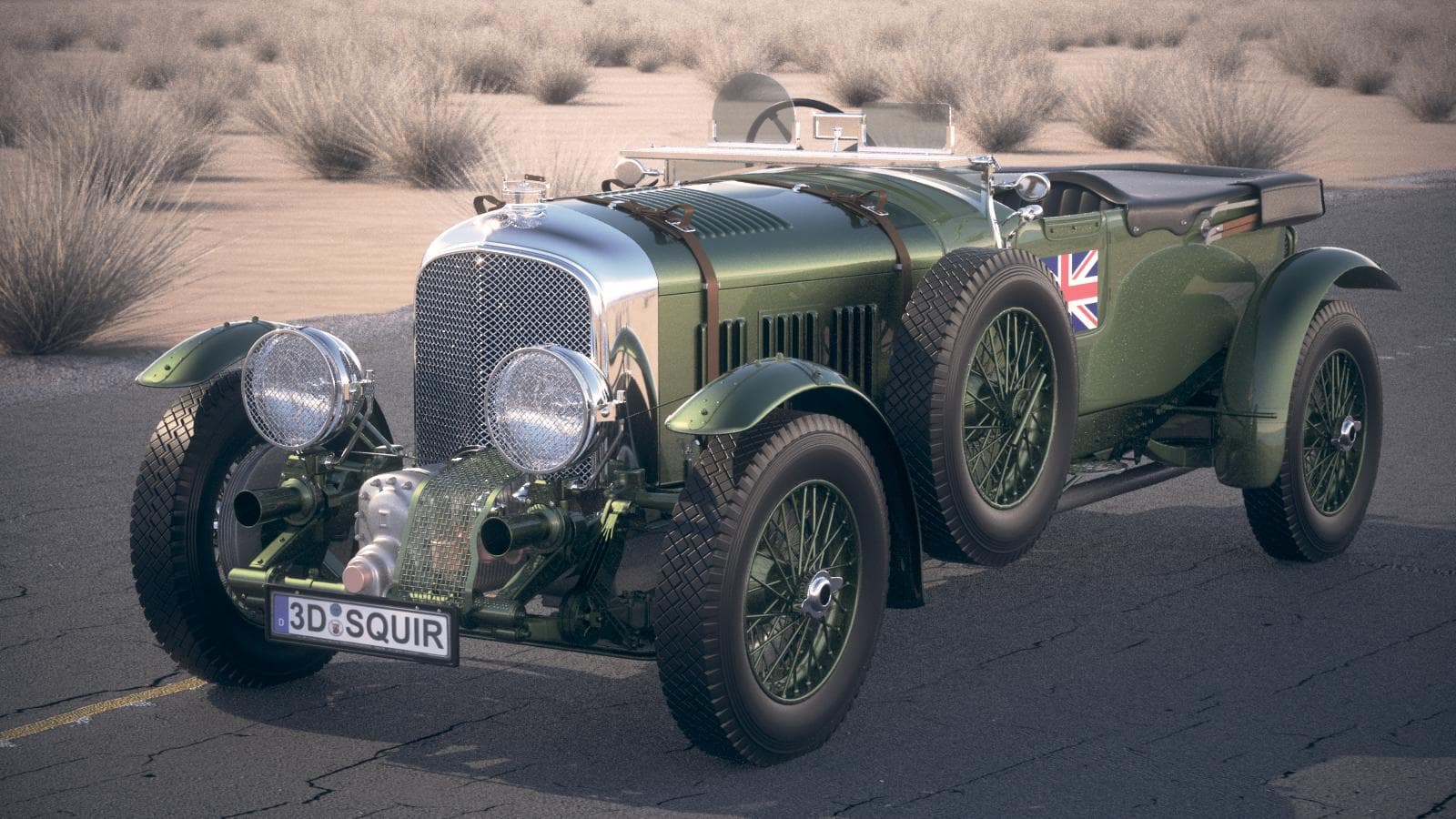 1600x900 Bentley 45 Blower 1929 desert studio 3D .renderhub.com · In stock