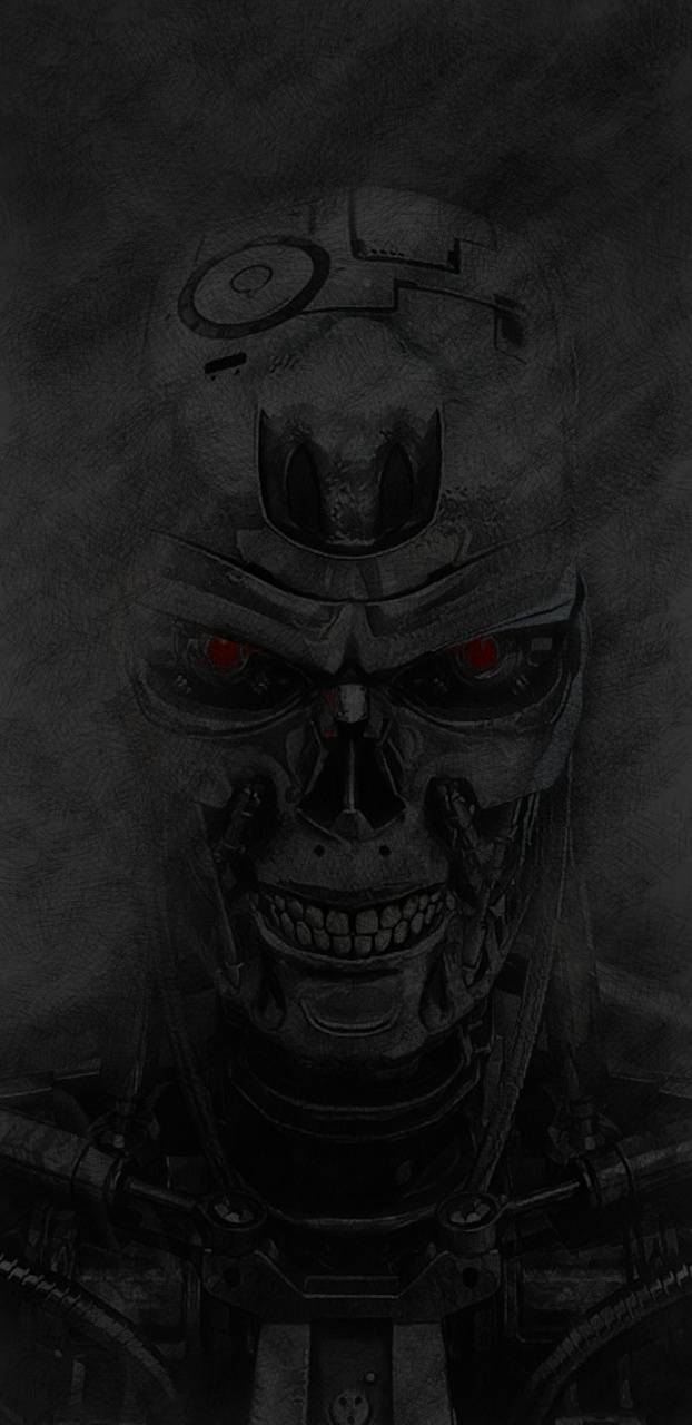 622x1280 Terminator Skull Wallpaper