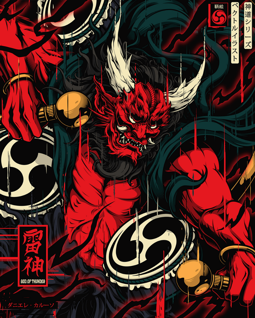 1000x1250 Raijin. Japanese art modern .com