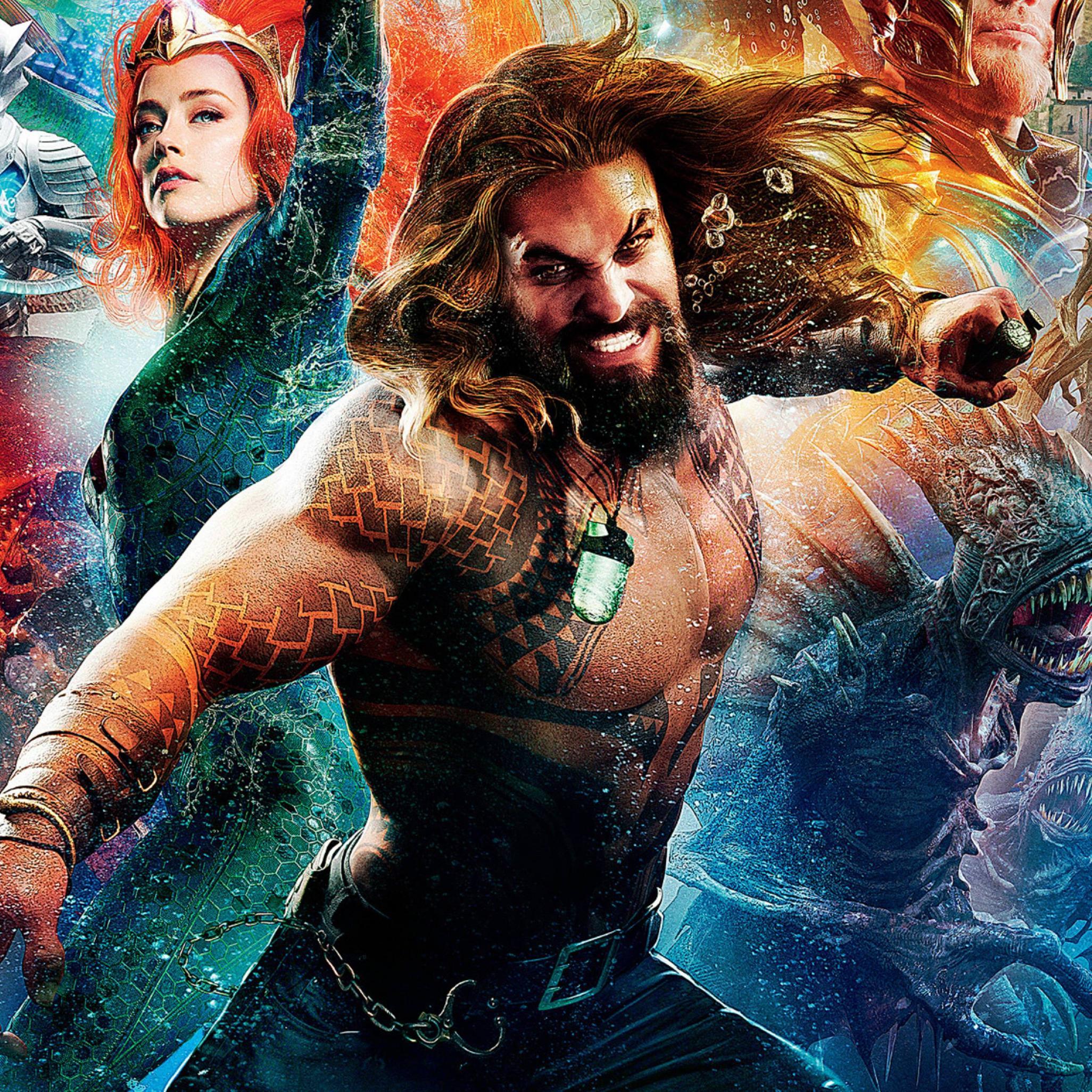 2052x2052 Amber Heard as Mera and Jason .