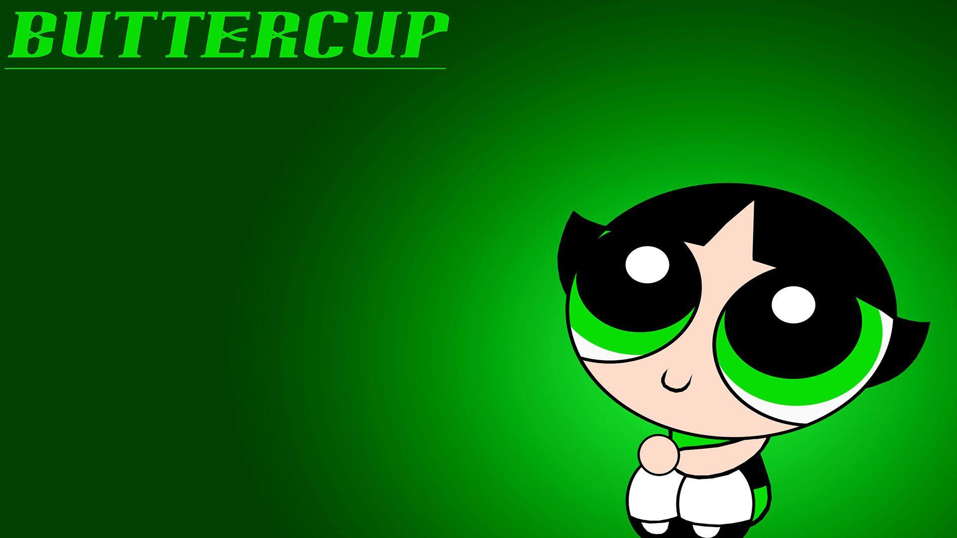 1920x1080 The Powerpuff Girls Buttercup In Green Background HD Anime Wallpaper