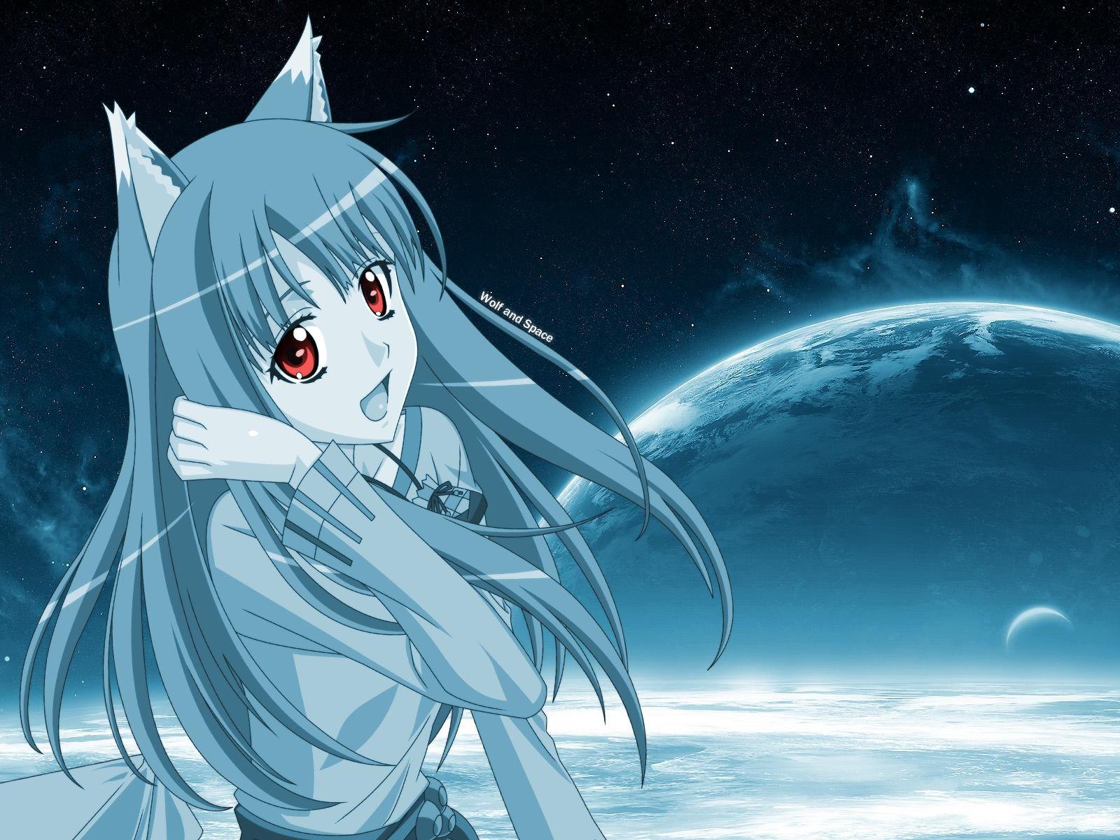 Cute Galaxy Anime Girl Wolf