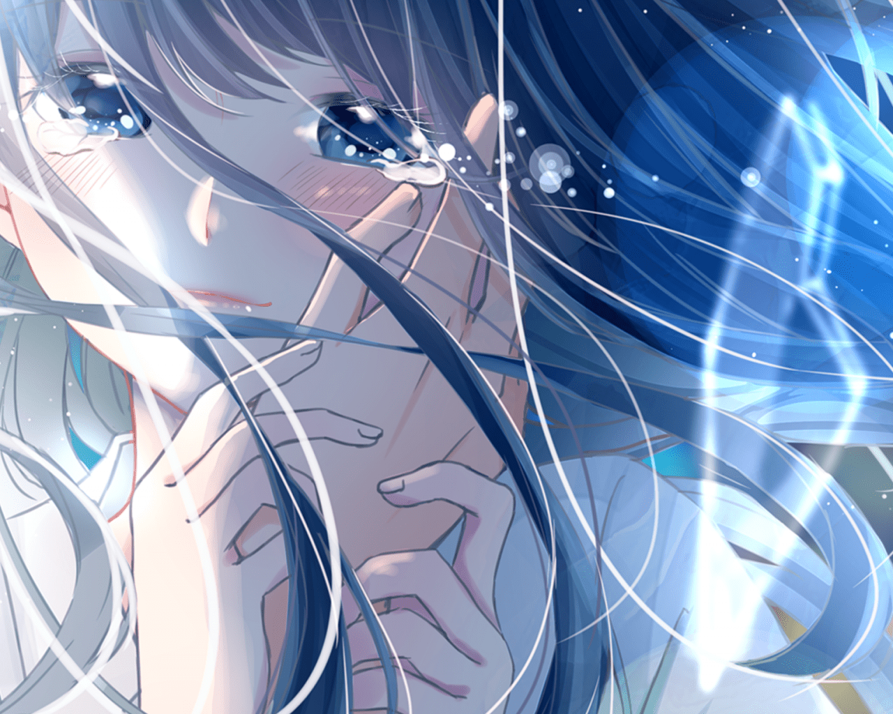 1280x1024 Anime Girl Crying Wallpaper .