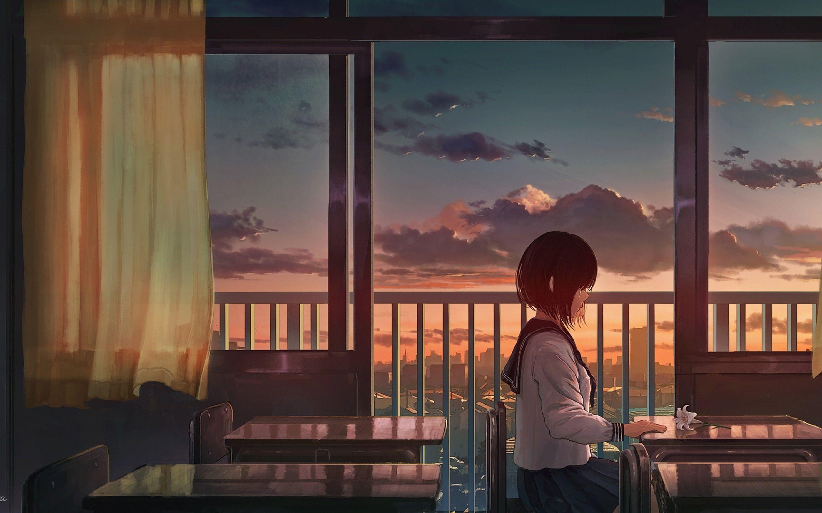 2880x1800 Download 2880x1800 Anime School Girl .
