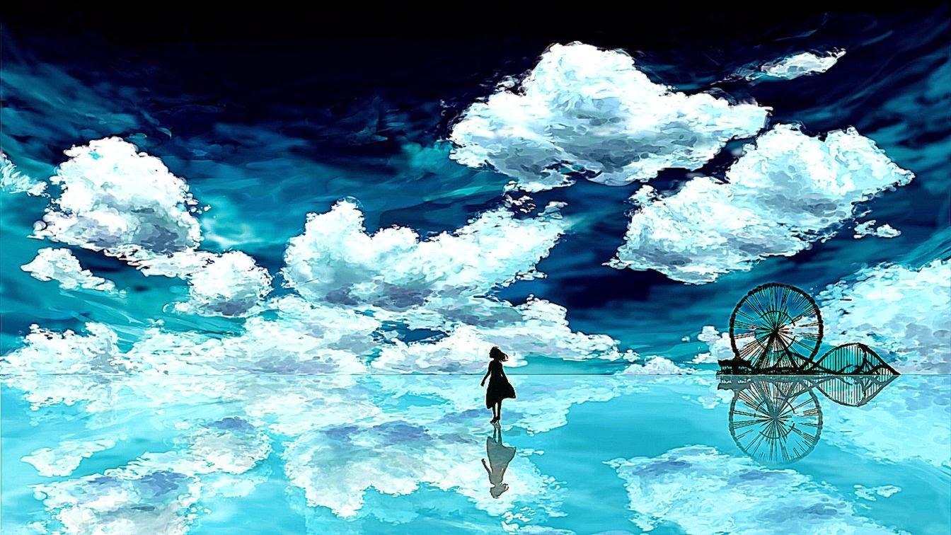 1344x756 Sad Anime Landscape Wallpaper .