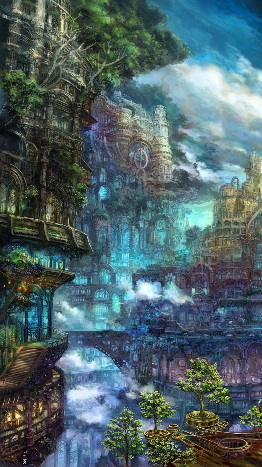 1080x1920 Anime Fantasy Landscape Wallpaper New .