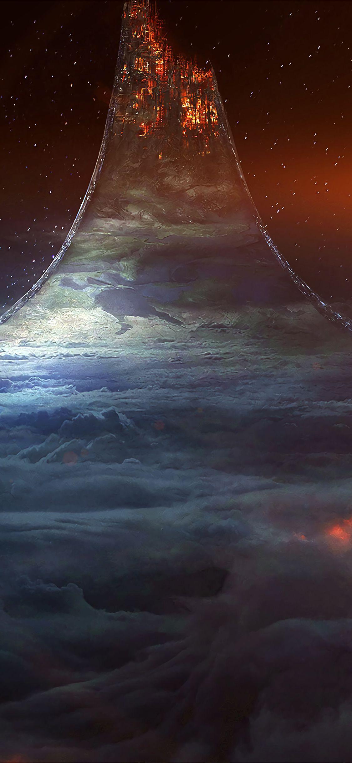 1125x2436 iPhone X wallpaper. to heaven or hell dark blue illustration art flare