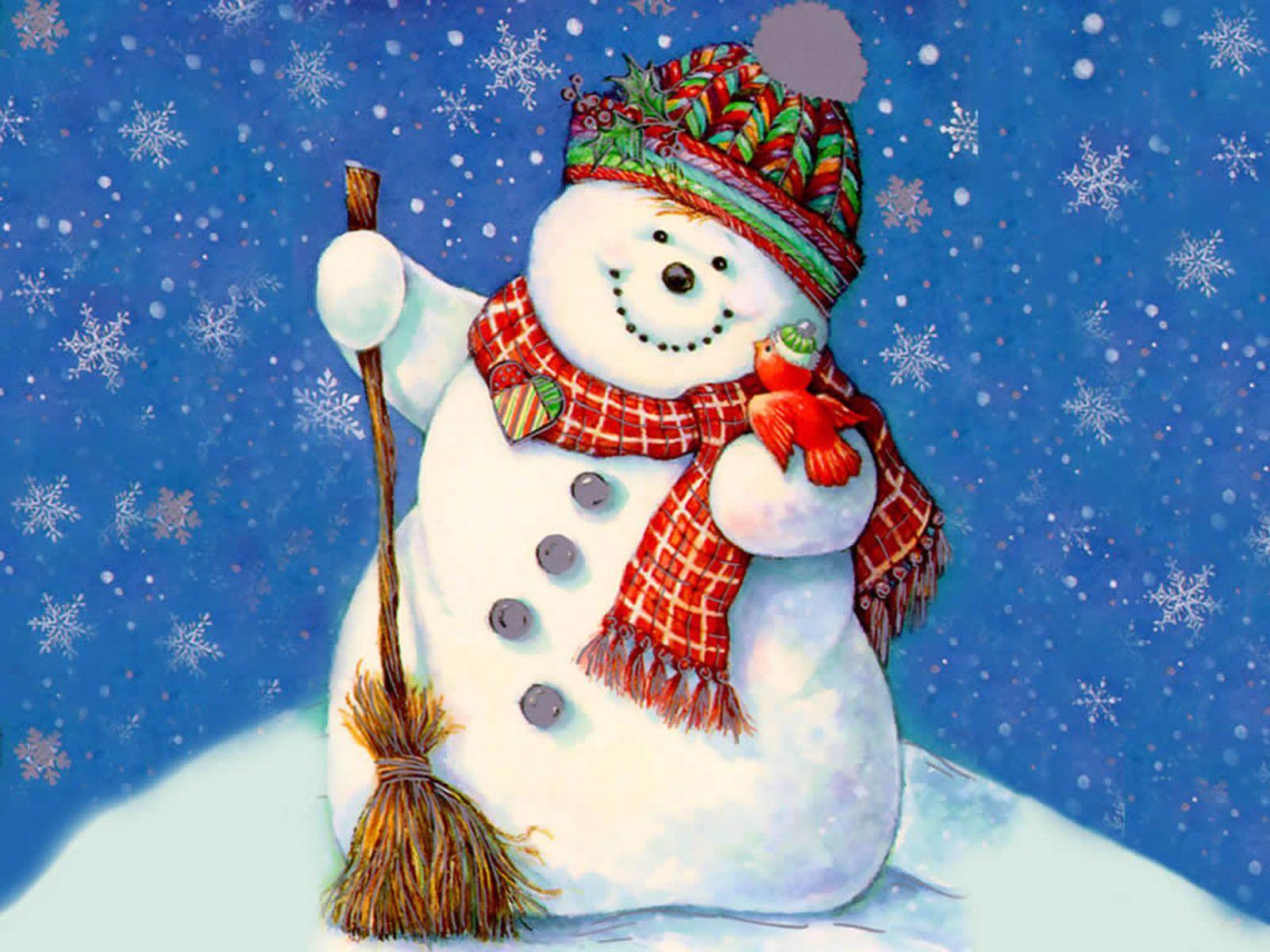 1600x1200 Snowman Desktop Background