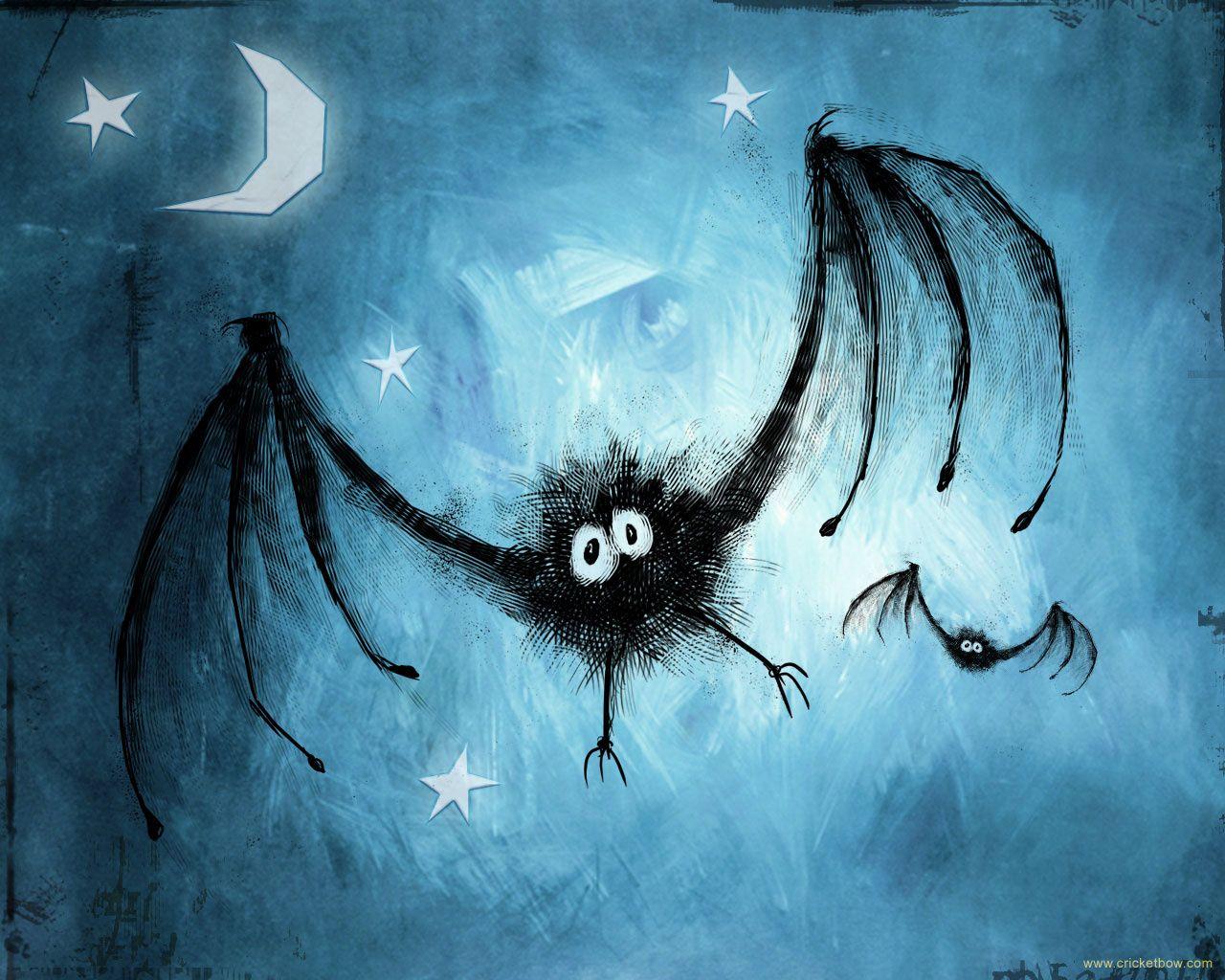 1280x1024 Cute Halloween Vampire Wallpaper