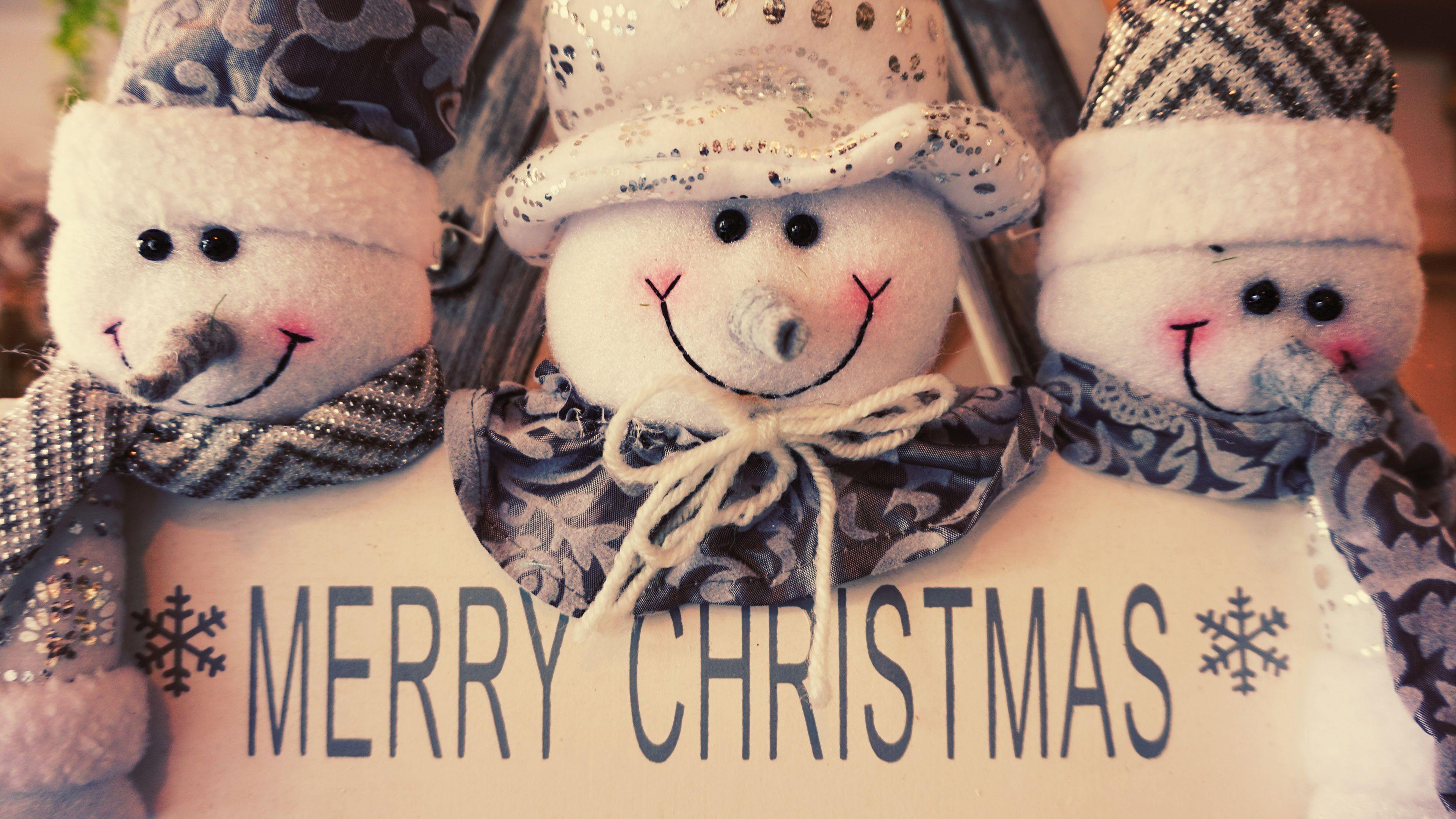 3840x2160 Merry Christmas Snowman Toys 4K HD .hdwallpaper.in