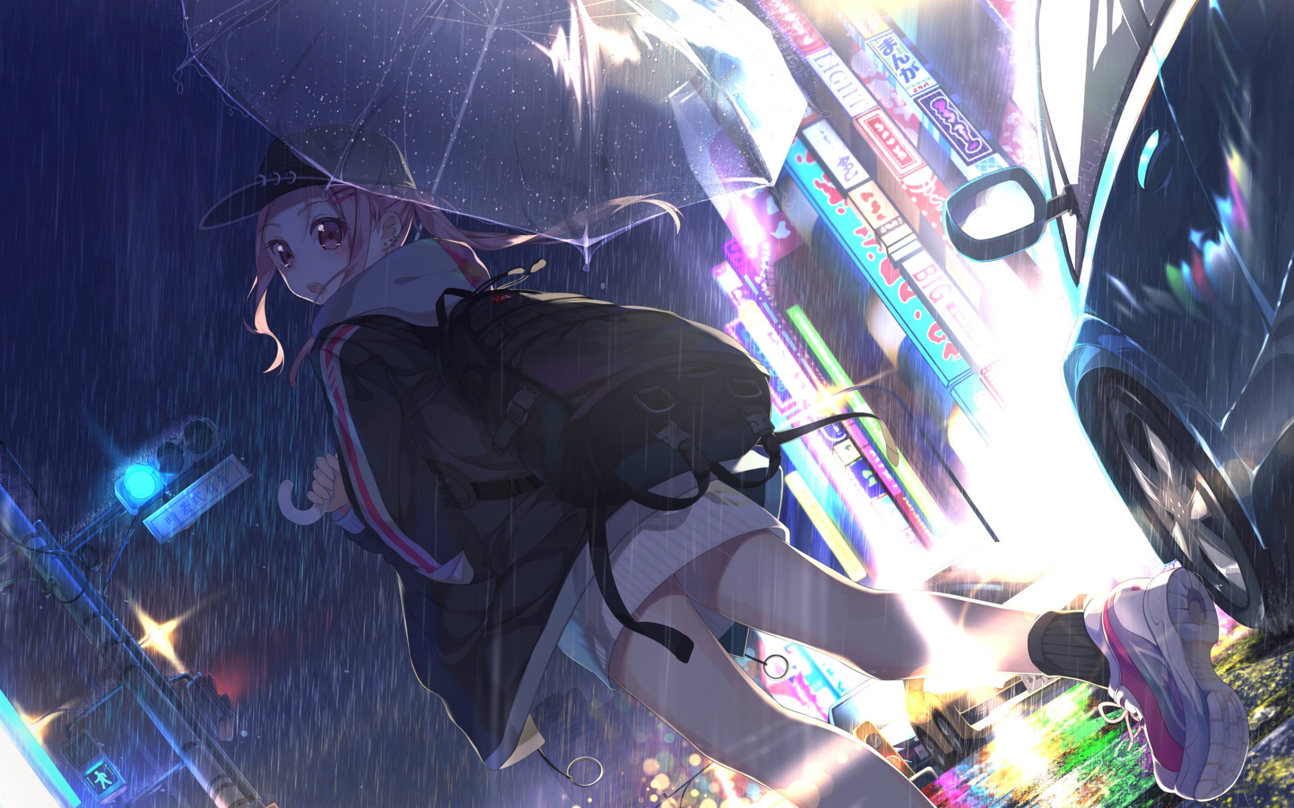 2560x1600 Anime Girl with Umbrella In .