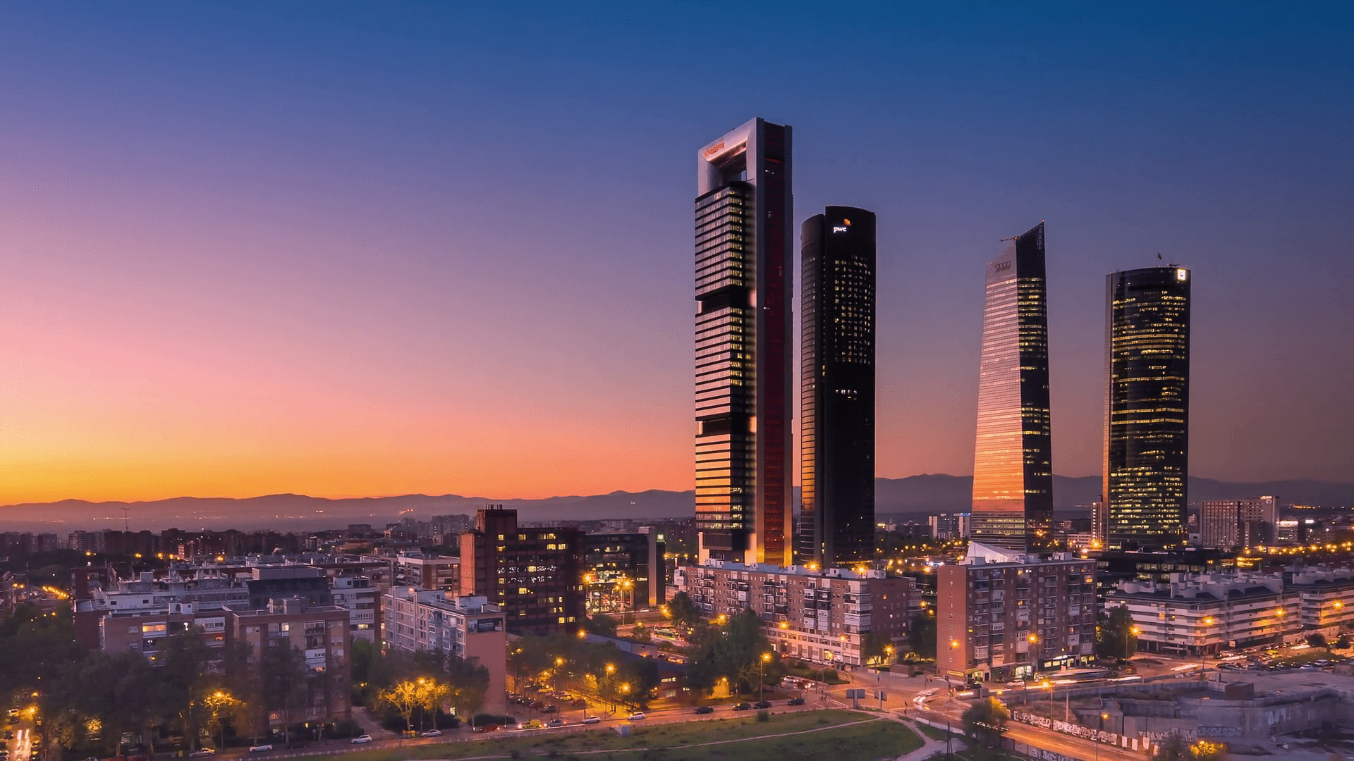 1920x1080 Madrid Timelapse skyline from view free .