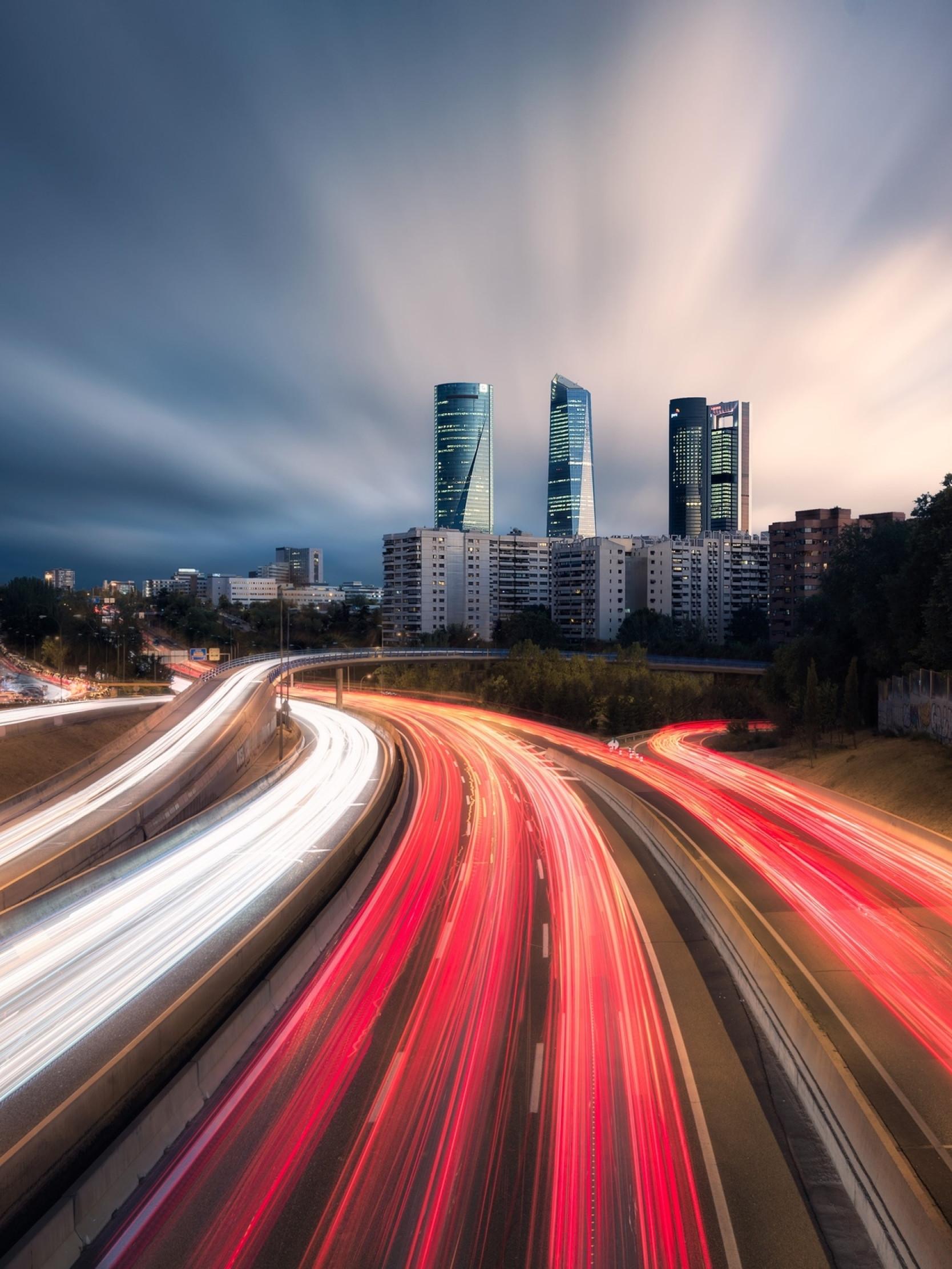 1668x2224 Time Lapse Madrid Highway .