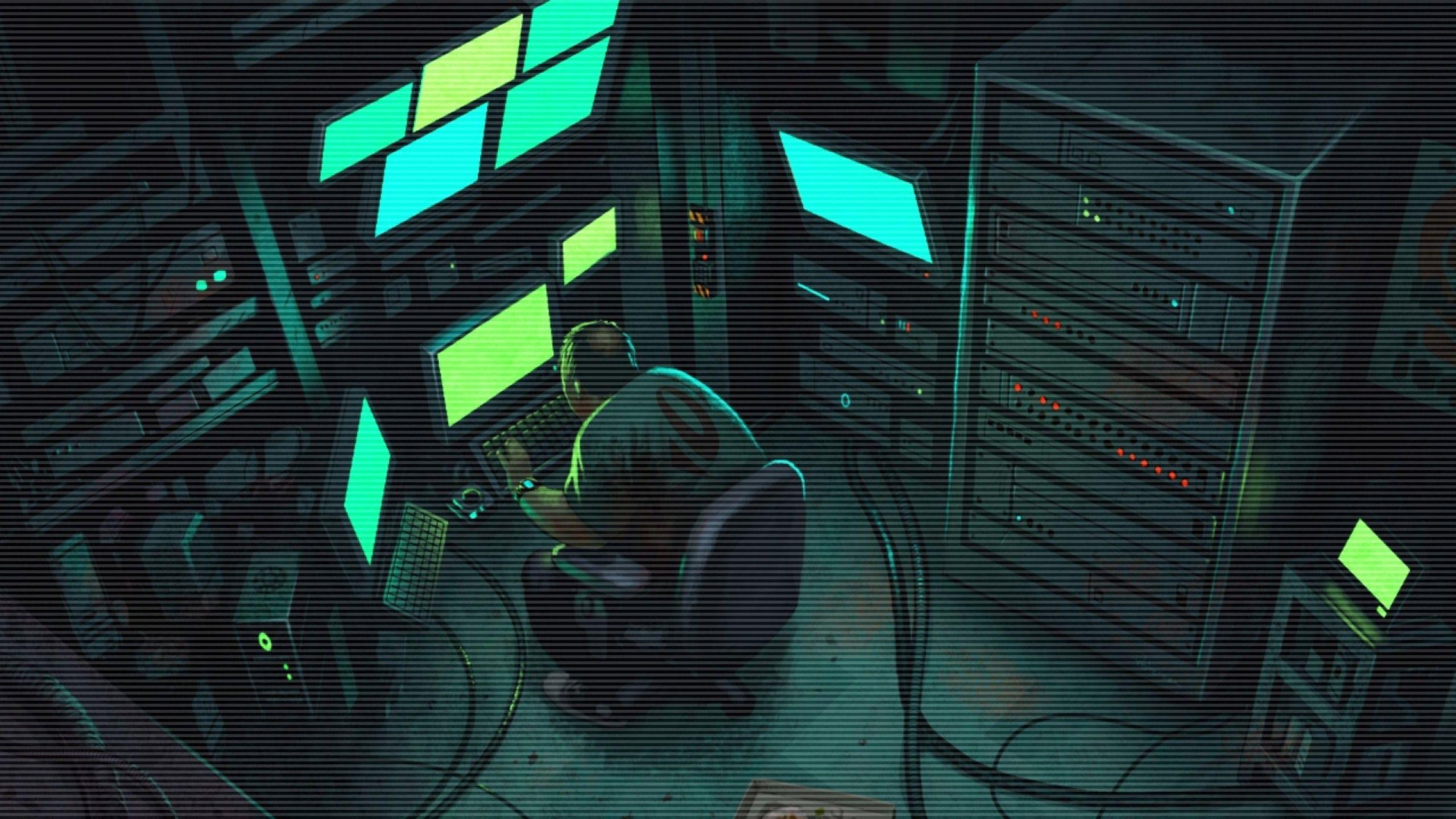 2560x1440 Man, Hacking, Computer Wallpaper .
