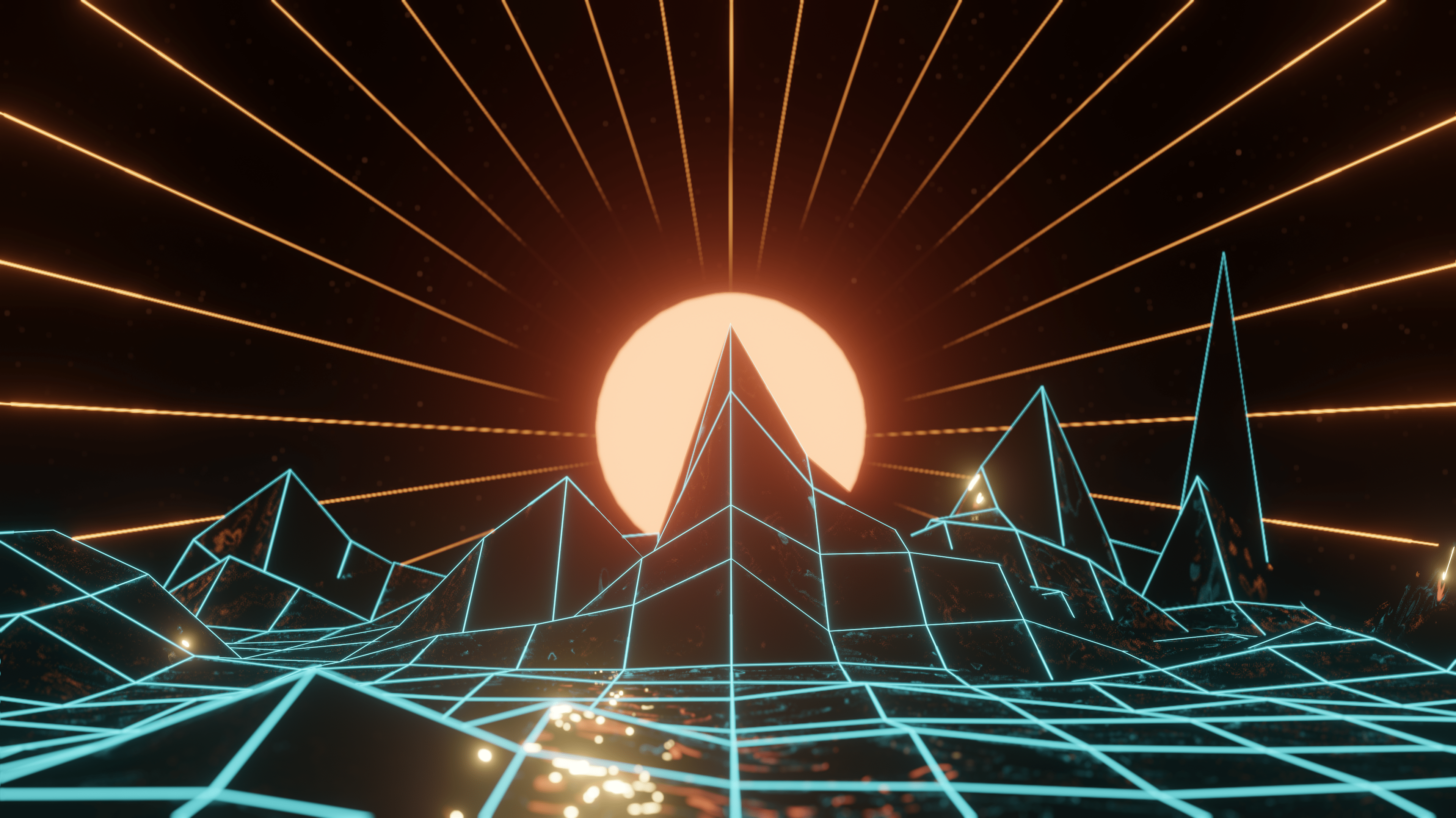 3840x2160 Vaporwave Sunset :