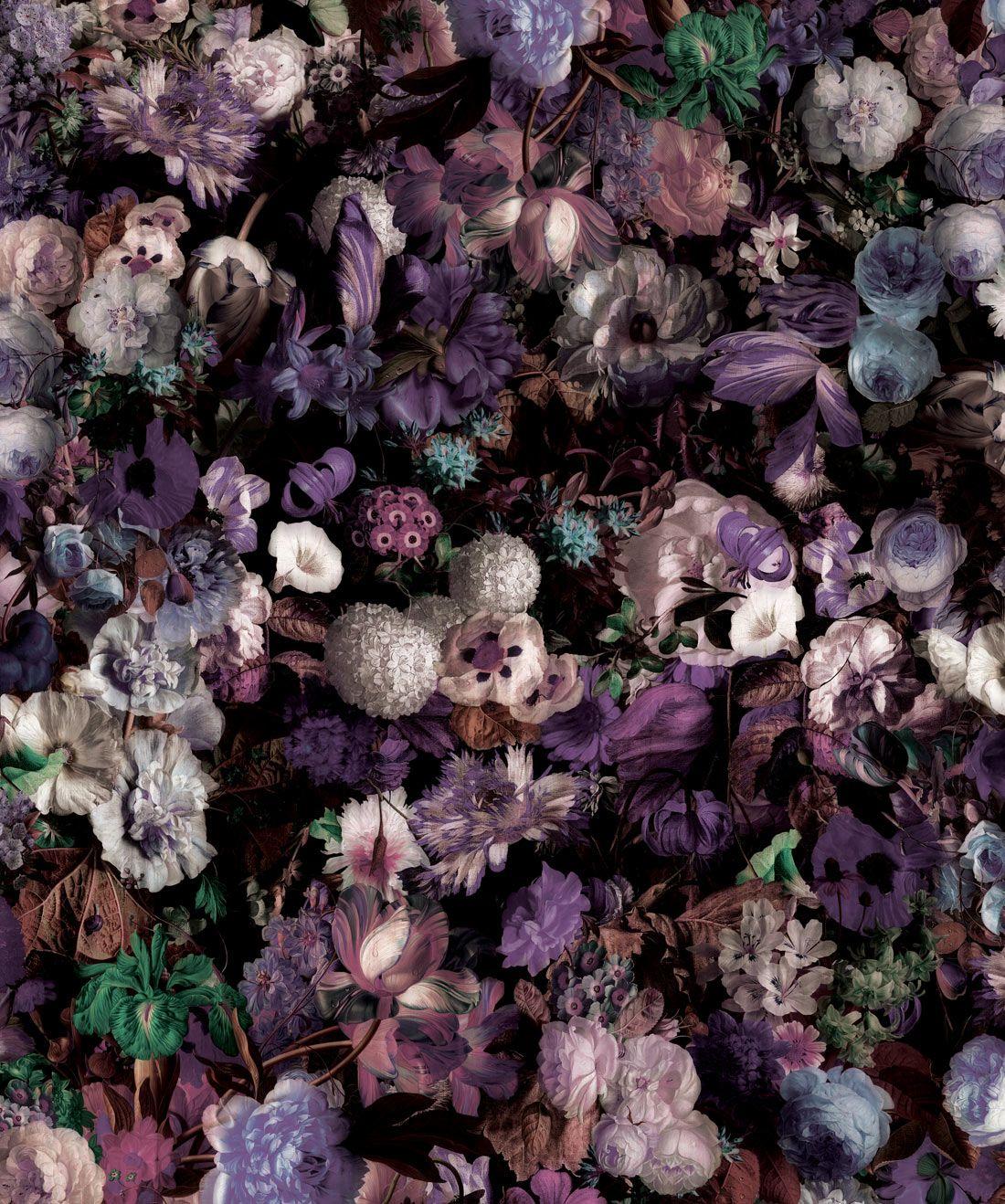 Purple Black Floral Wallpapers Top Free Purple Black Floral Backgrounds WallpaperAccess