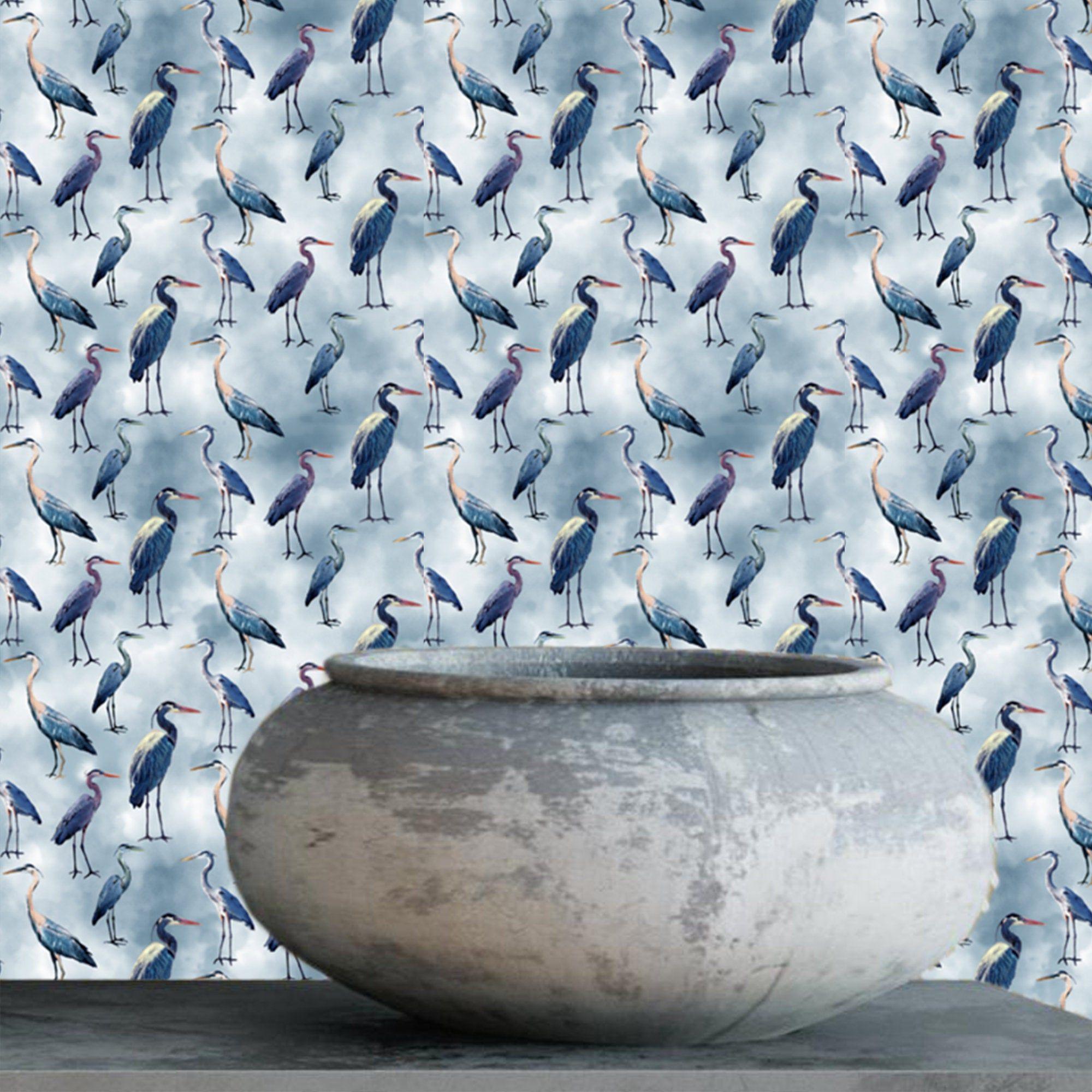 2000x2000 Blue Herons Animal Print Wallpaper .