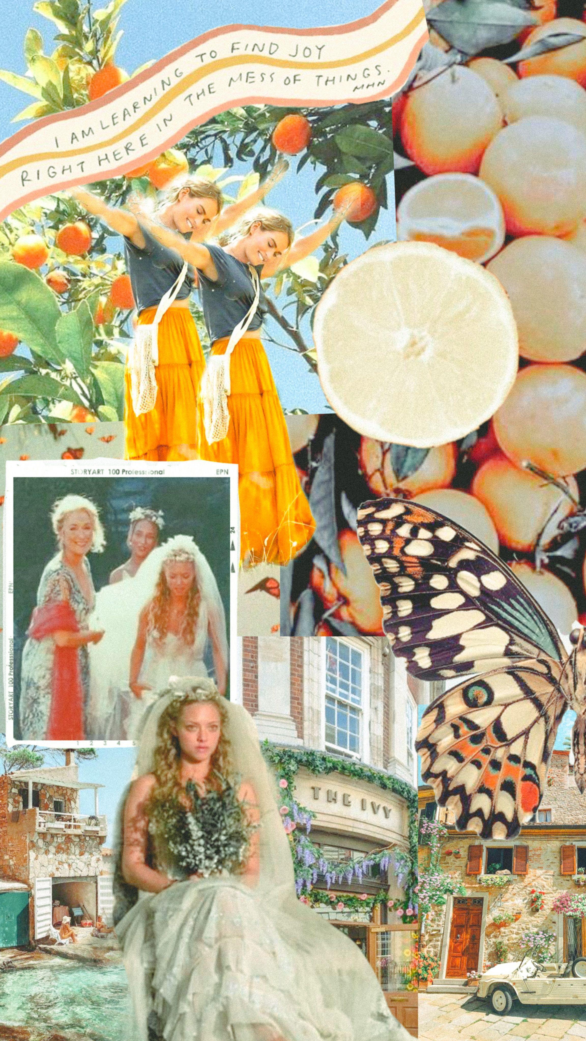 2304x4096 Mamma Mia aesthetic wallpaper collage .
