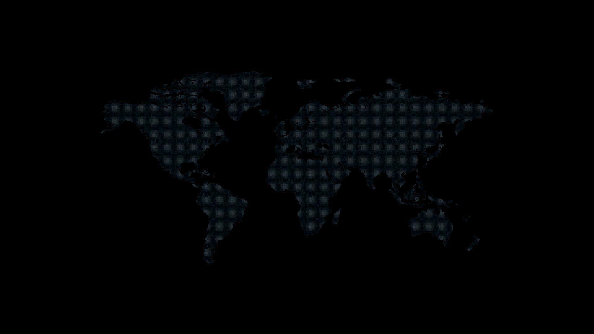 1920x1080 World Map Black Wallpaper HD .