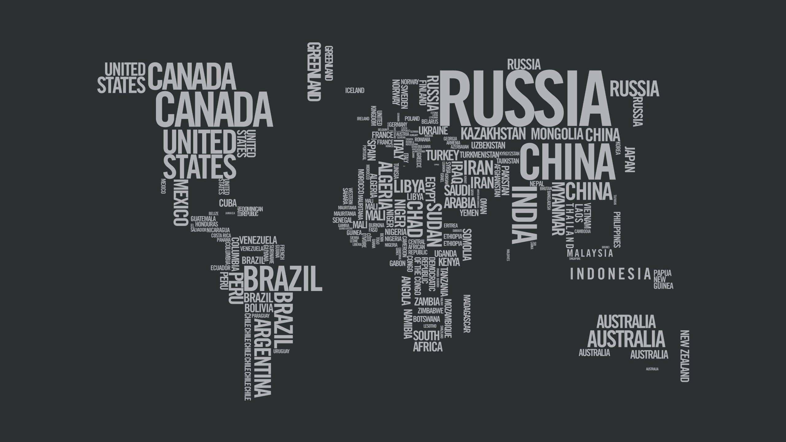 2560x1440 World Map HD Wallpaper Black And .