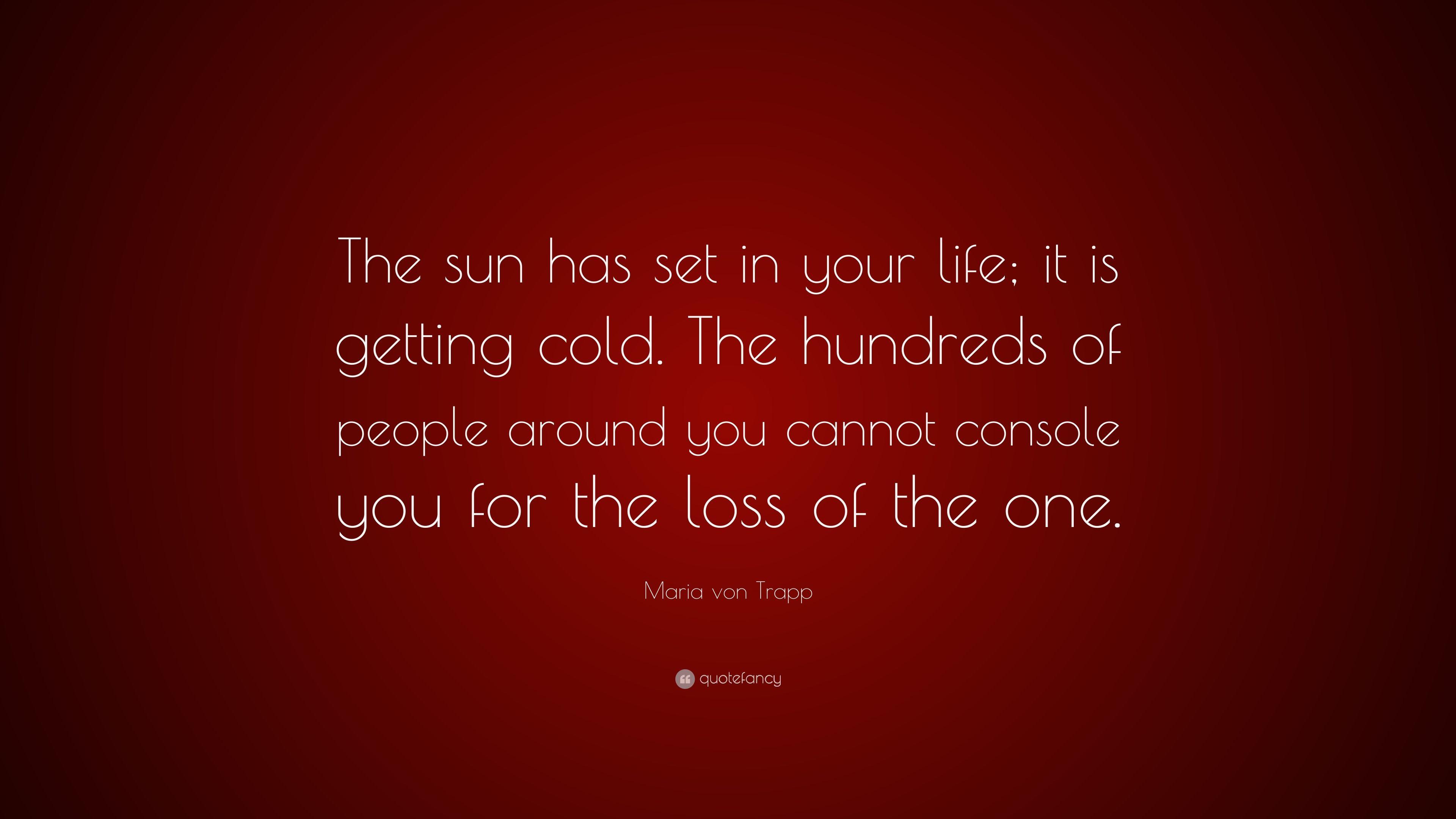 3840x2160 Maria von Trapp Quote: “The sun has set in your life; it is getting