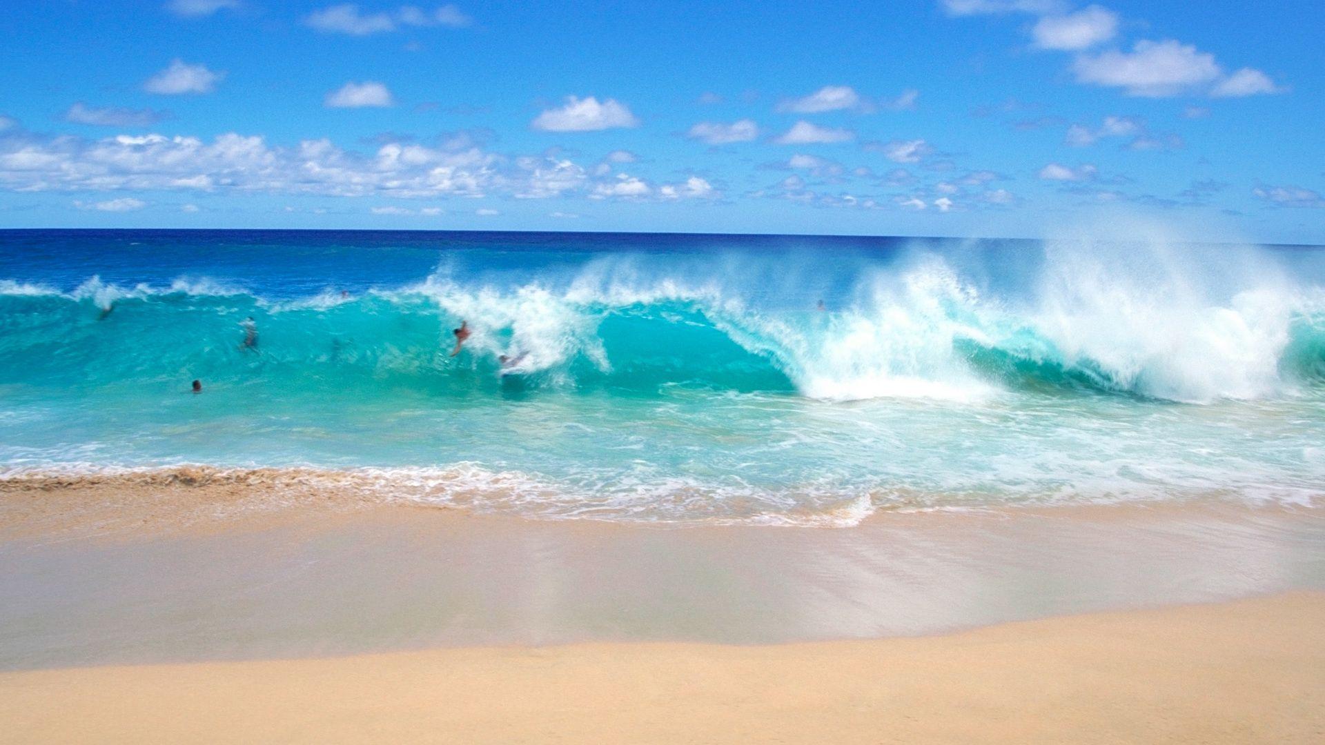 1920x1080 Playful Ocean Waves Wallpaper .beach