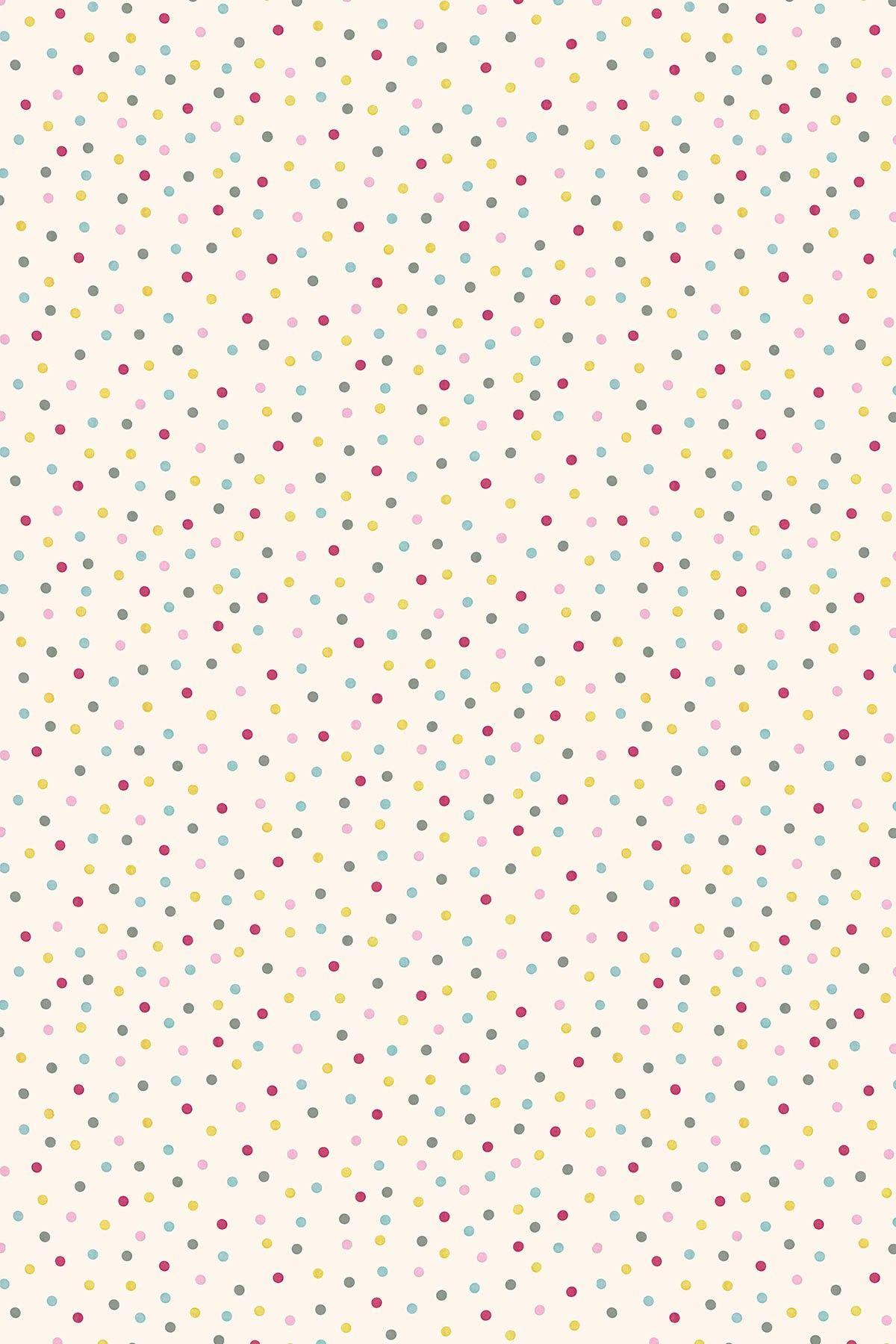 Black Polka Dots on White iPhone Wallpaper