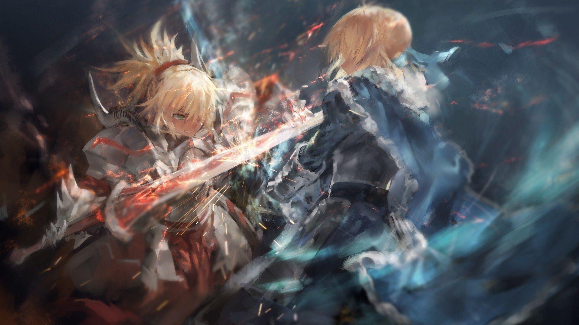 1920x1080 Anime Fate Apocrypha Mordred (Fate Apocrypha) Artoria Pendragon Saber (Fate Series) Saber. Fate Apocrypha Mordred, Artoria Pendragon, Fate Grand Order Wallpaper